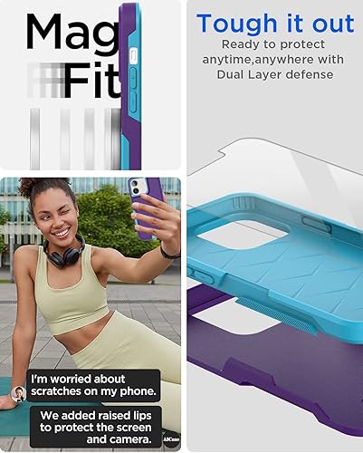 Miniatura 5 de AICase Funda para iPhone 11 con protector de pantalla de vidrio, protección contra caídas de alta resistencia, cuerpo completo, resistente a prueba