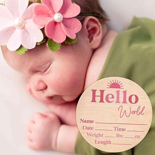Miniatura 98 de Letrero de estadísticas de nacimiento para recién nacido, anuncio de nombre de bebé, accesorio de fotografía de Hello World Elephant Hospital