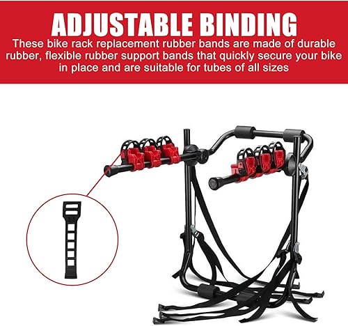 Miniatura 2 de HPX Gancho para portabicicletas 6 piezas de enganche de repuesto de correas, bastidores de enganche de bicicleta de 1-14 y 2 pulgadas, con ganchos
