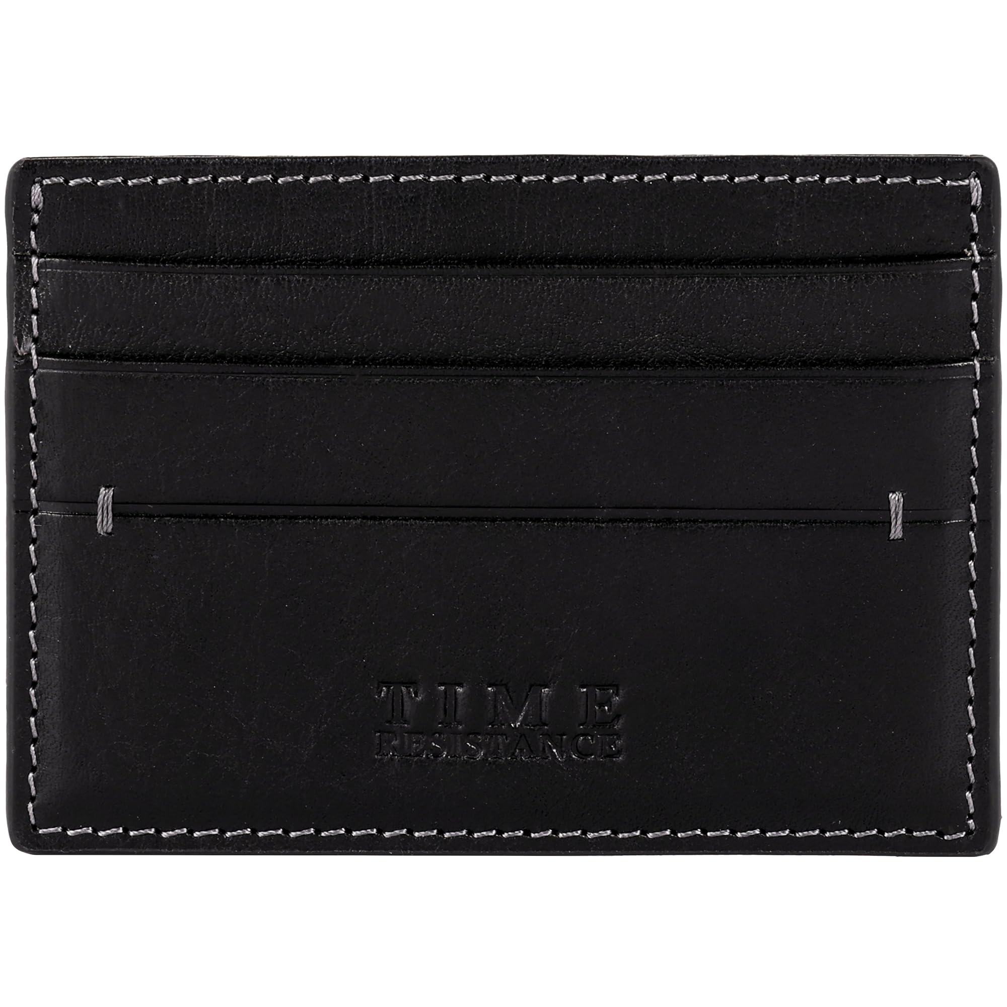 Time Resistance Porta Carte di Credito – Porta Biglietti da Visita in Pelle – Organizer per Carte Fatto a Mano in Italia (Nero)