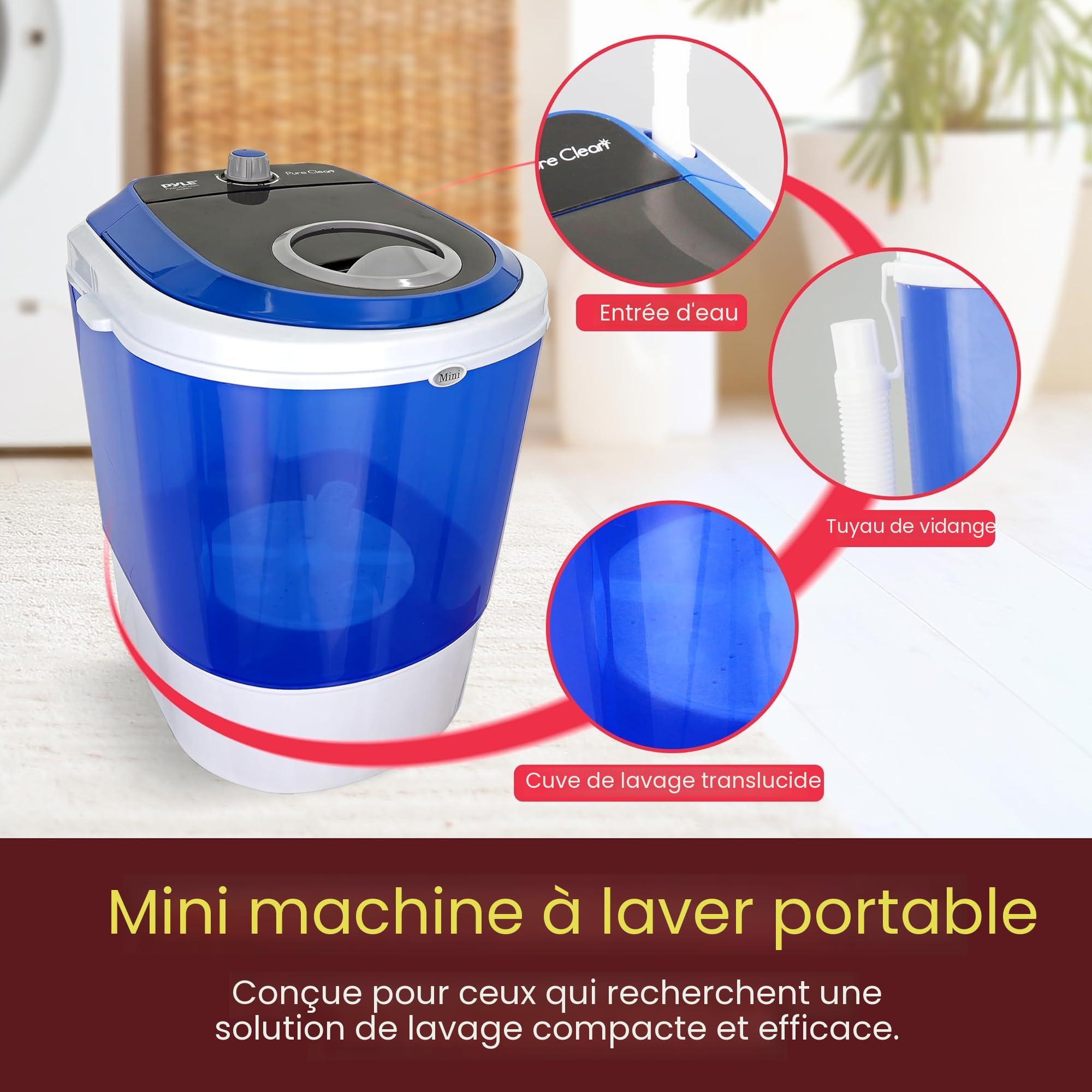 Mini Machine À Laver Portable Pliable Entièrement Automatique Nettoyage