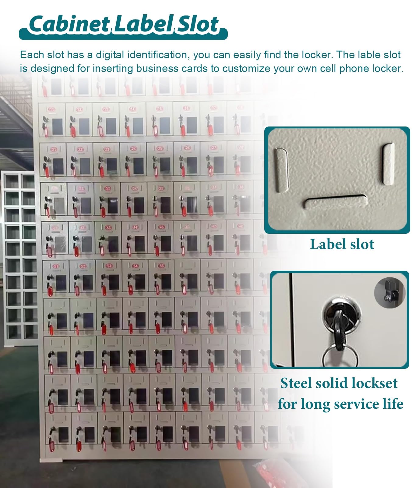 Jievmrs Handy Aufbewahrungsbox 4-Fach | Acryl Telefon Gefängnis | Mit Schloss Für Klassenzimmer & Büro