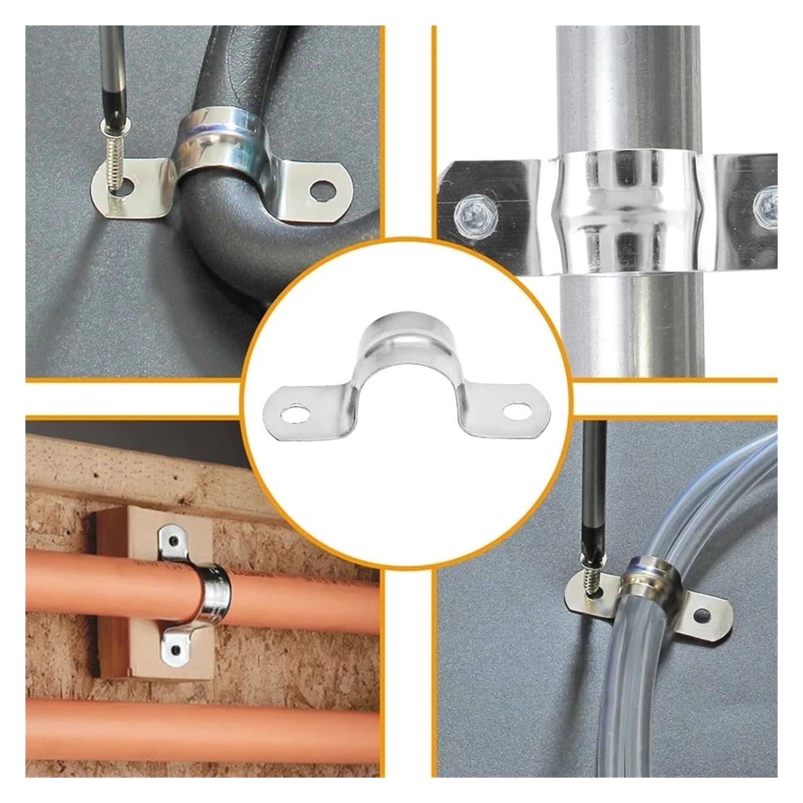 Collier De Serrage En Forme U Acier Inoxydable, 20 Pièces Pour Tuyaux