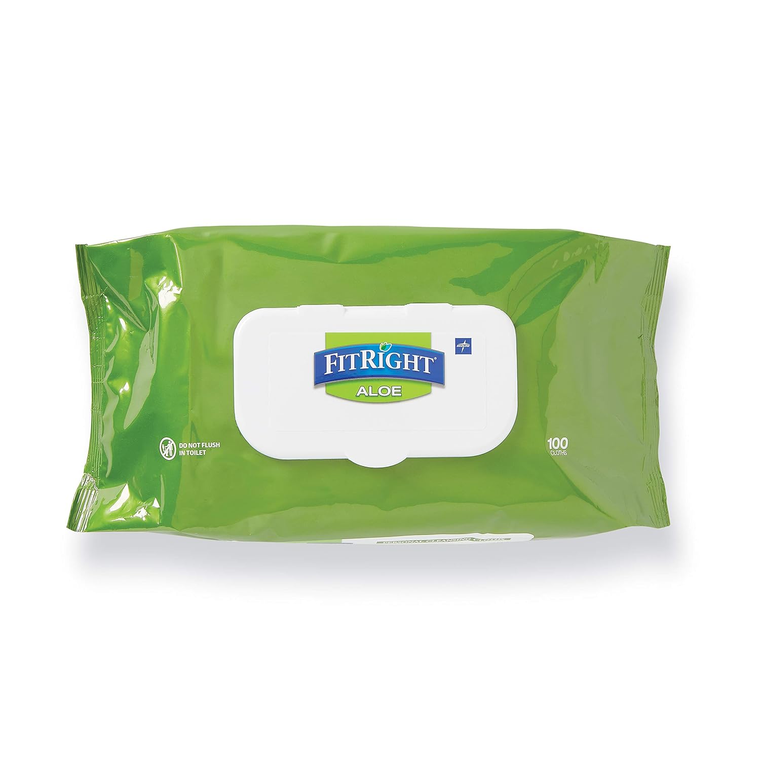 Medline-MSC263954 FitRight Aloe Personal Cleansing Cloth Wipes, Unscented, 8 x 12 inch Adult Large Incontinence Wipes, 100 count, pack of 6 - White : Health & Household