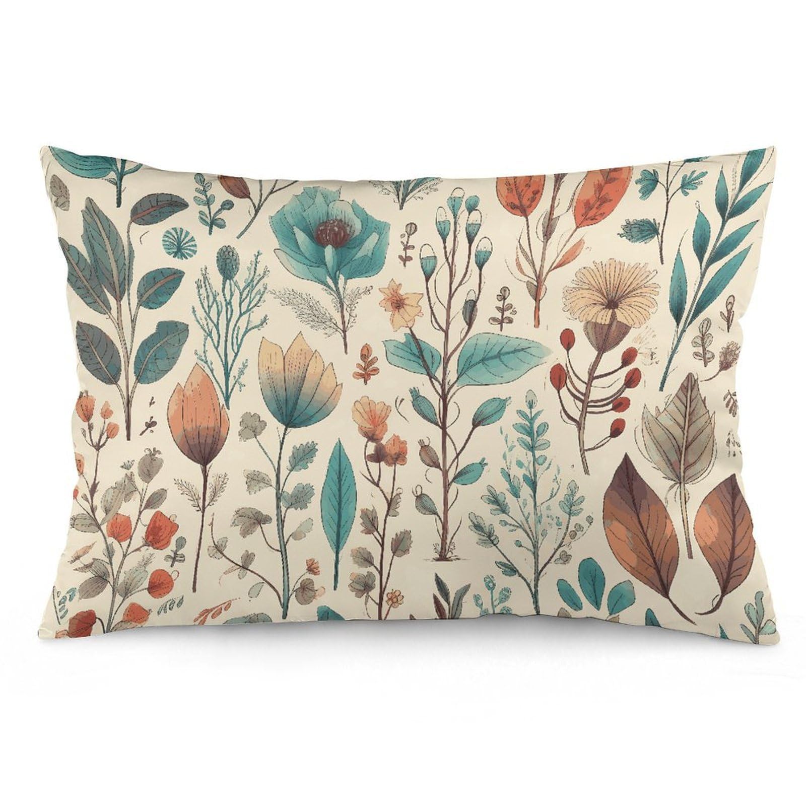 NTVOWPZO 2 Pack Decoration Throw Pillow Covers 16 "x24 Pillowcases Covers Flowers and Leaves Pillowcases Modern Farmhouse Home Decor Sofa Cushions Covers for Couch Bed Living Room