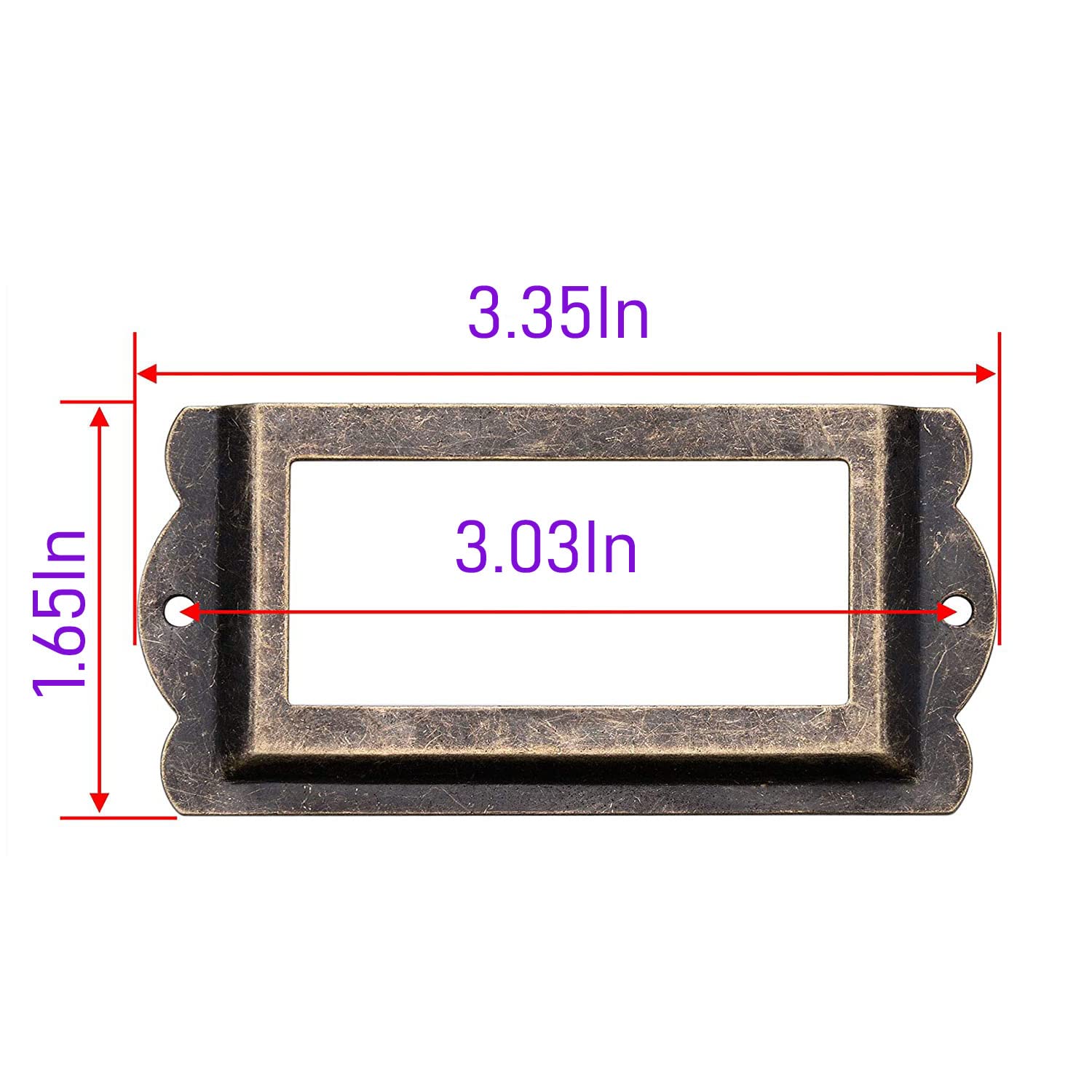 Diyfixlcd 20pcs Bronze Metal Label Holders For File Cabinets & Drawers - 85x42mm With Screws