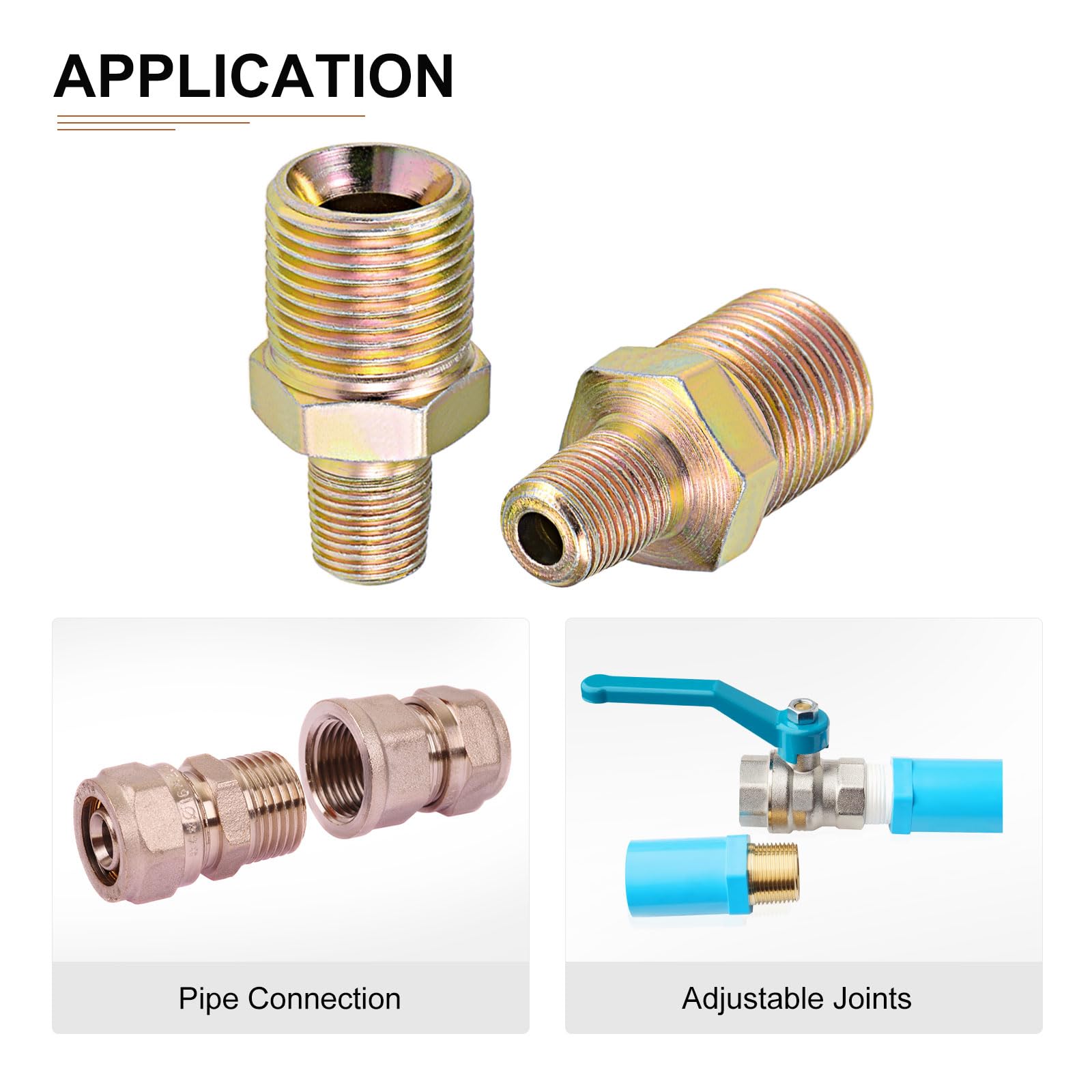 Raccordo A T Girevole WIC Valave Per Tubo 3/8" OD, Filetto NPT 1/2", Maschio, 5 Pezzi, Nuovo, In PBT