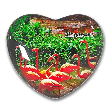 Singapore Jurong Bird Park Fridge Magnets Sticker Kitchen Refrigerator Decoration Magnet Gift Heart Shape