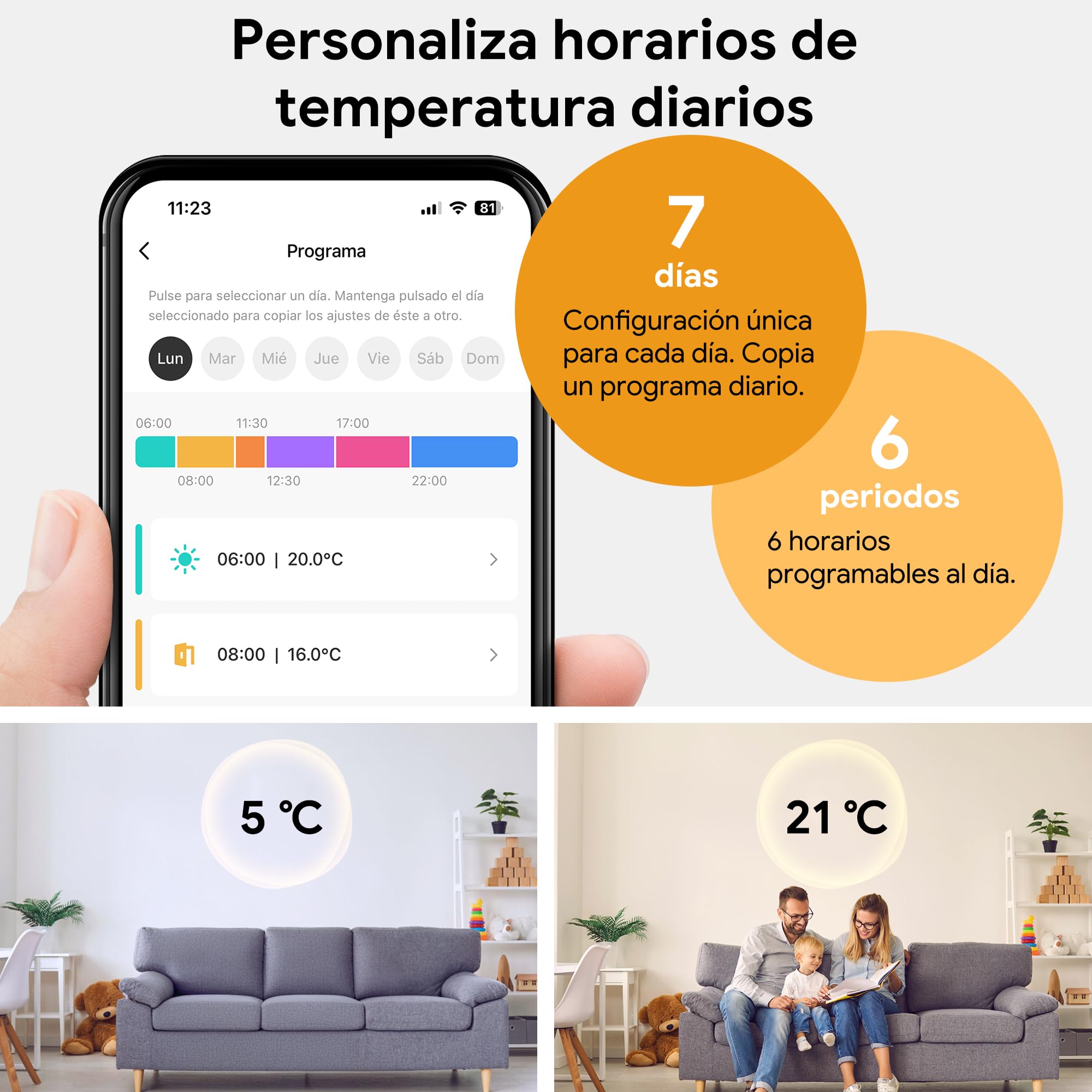 Termostato Calefaccion WiFi 2 Hilos,Termostato Caldera con batería,Termostatos programable Diariamente,Compatible con Google Assistant y Alexa,Controlable a Distancia a través de Tuya Smart