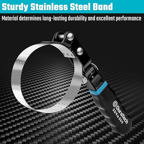 Miniatura 27 de DURATECH Llave giratoria extra pequeña para filtro de aceite, herramienta de extracción de filtro de aceite, se adapta a filtros de 2-3/8 a 2-11/16