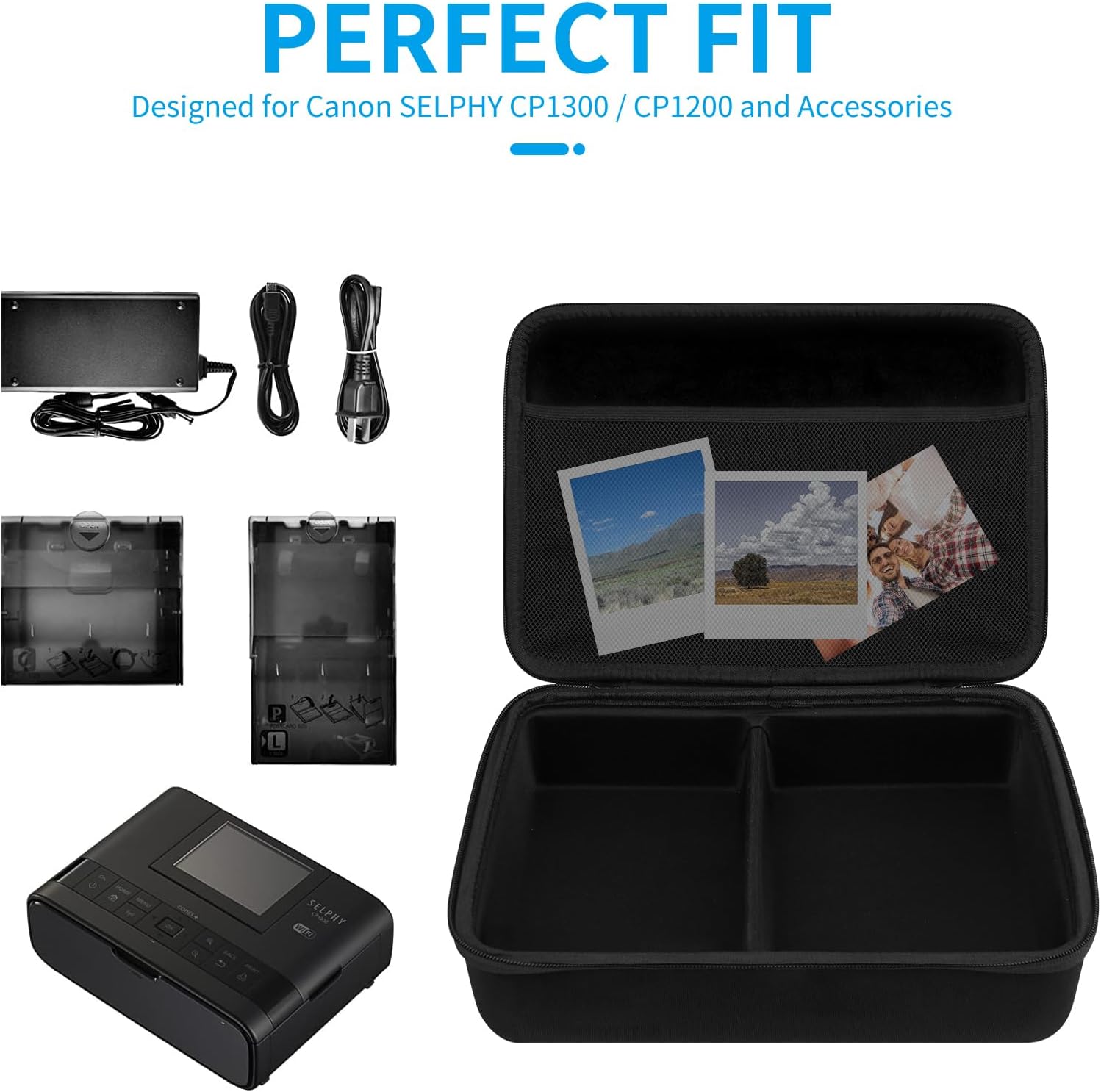 Shockproof Hard Storage Case for Canon Selphy CP1500 CP1300 CP1200 Wireless Color Photo Printer - Image 3
