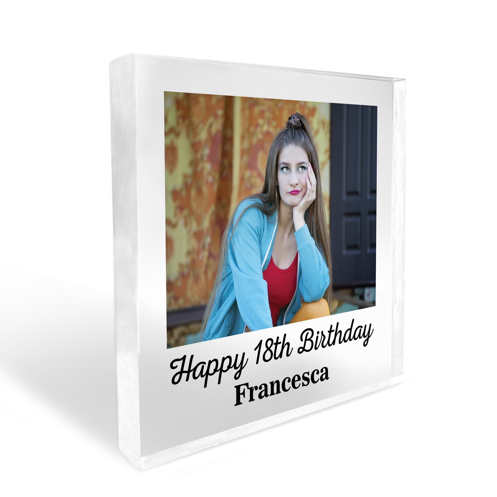 RED OCEAN Personalised 16th 18th 21st 30th 40th 50th Birthday Gift For Men Women Photo Block Birthday Gift For Her Him