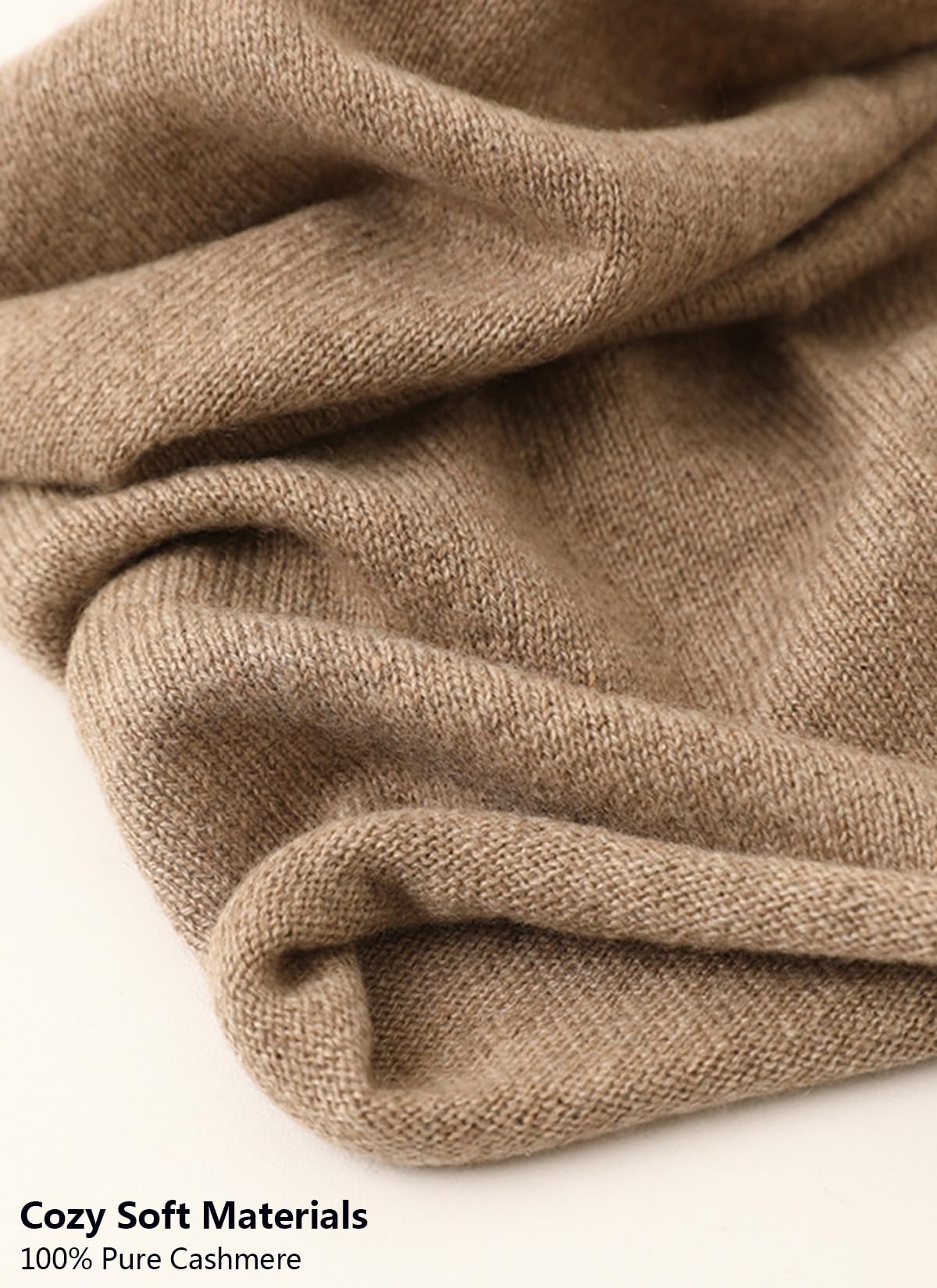 Mujer Hombre Bufanda Tubo Loop de Punto 100% Cachemira, Invierno Ligero Calentador de Cuello Bufanda Circular Tejidas, Suave Cálido Bufanda Tubular de Cuello Loop Pañuelo para Esquí Ciclismo Coffee