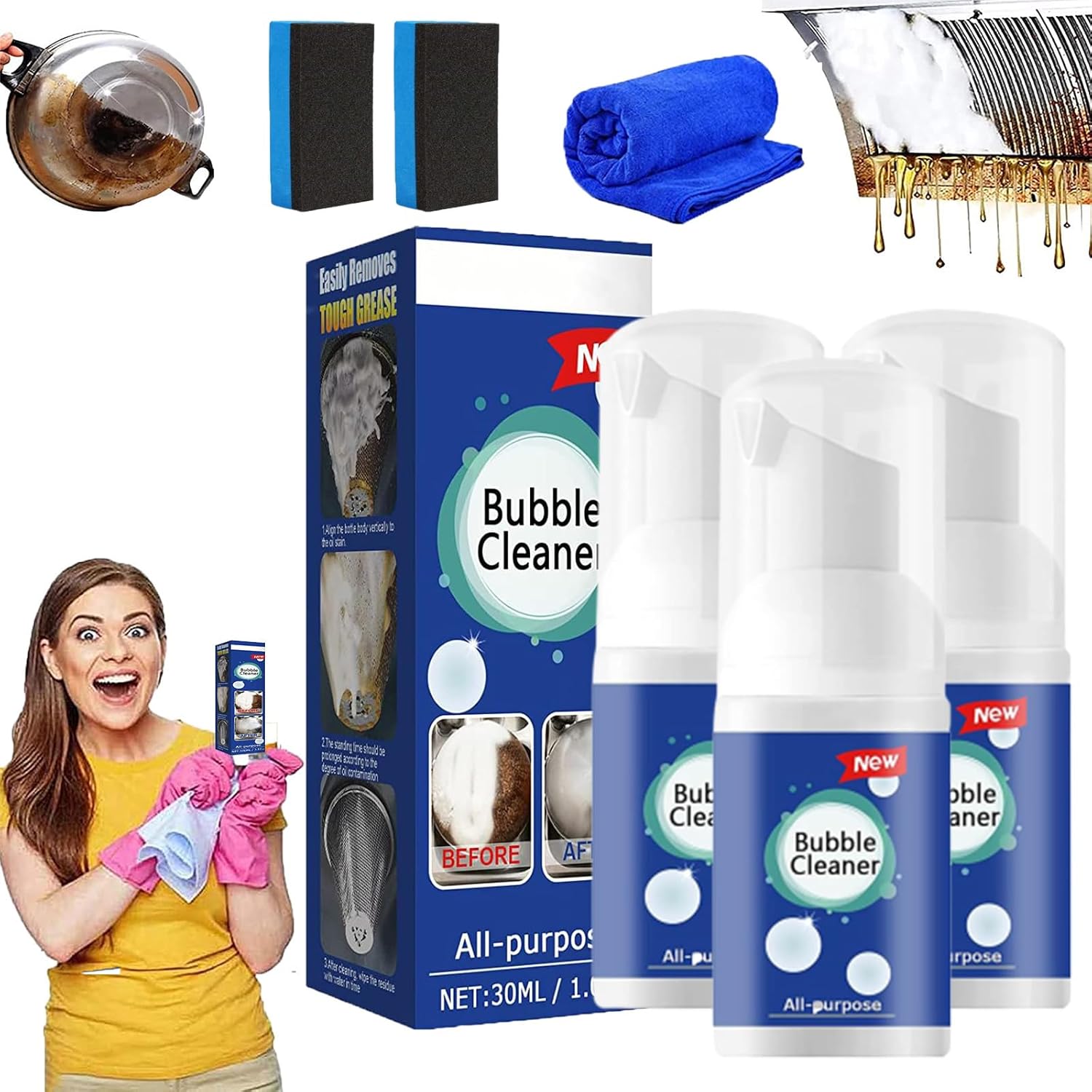 All Purpose Rinse Cleaning Foam, Monjj Bubble Cleaner