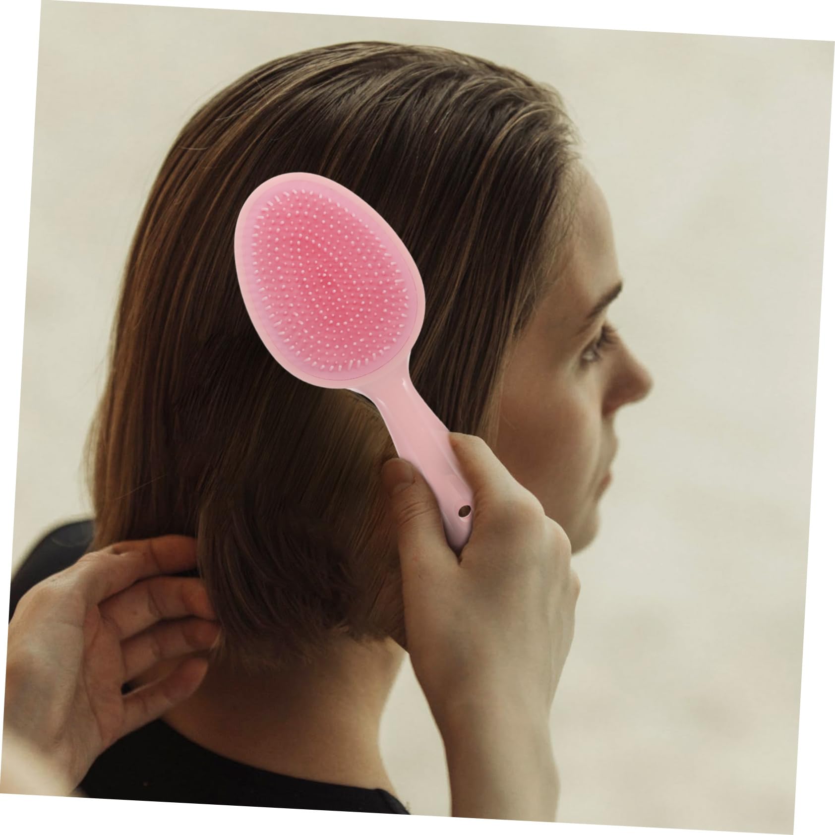 Healeved 5piezas Cepillo Masajeador De Cabelludo Cepillo De Ducha Para Masaje y Limpieza Diseño Ergonómico Para Aliviar Picazón y Controlar Color Rosa