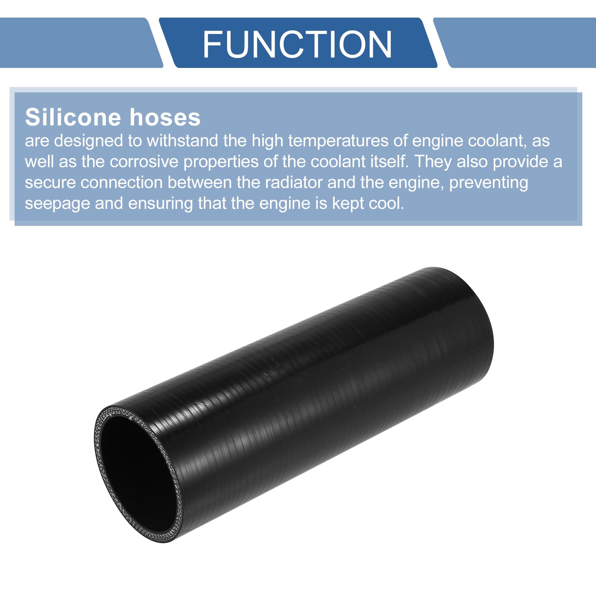 QUARKZMAN 1 Ensemble De Tuyau En Silicone Noir Rouge De 18mm/0,71