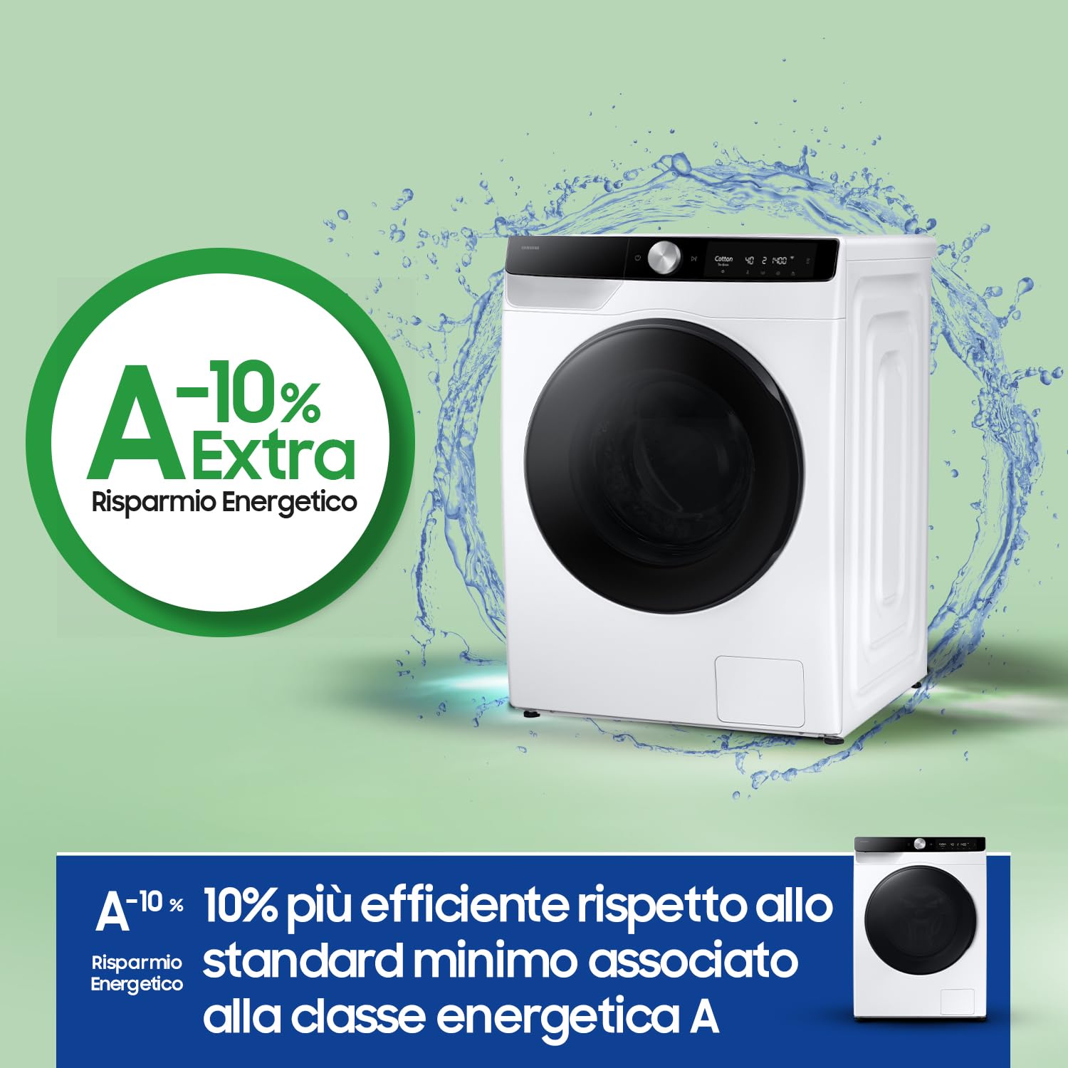Samsung Lavasciuga AI Control WD11DG6B85BKU3, 11+6 kg, Ecodosatore, Vapore Igienizzante, Super Speed, Carica Frontale, 60L x 85H x 60P cm