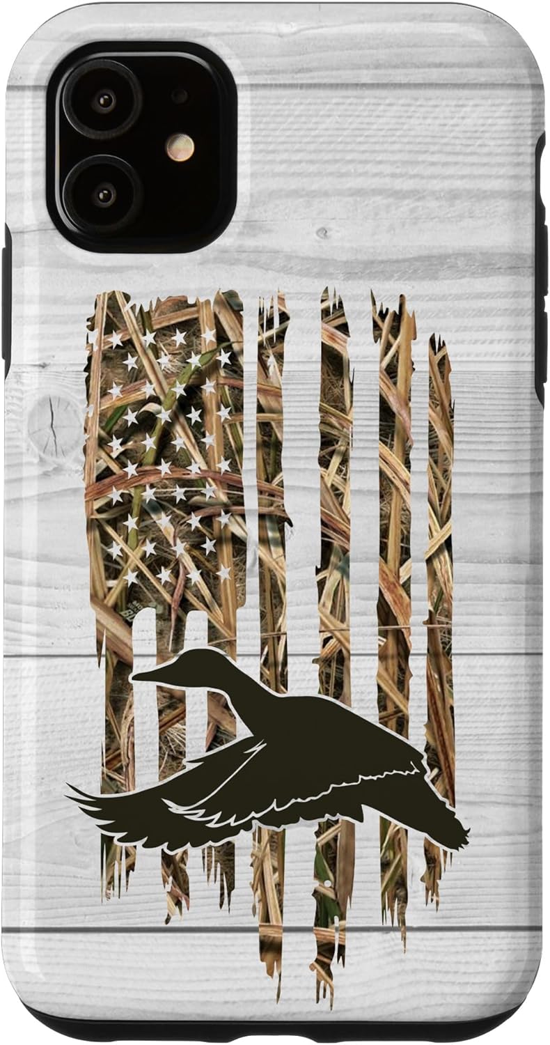 Camo Duck Hunter - Camouflage American USA Flag Duck Hunting Case for iPhone 12 Pro Max