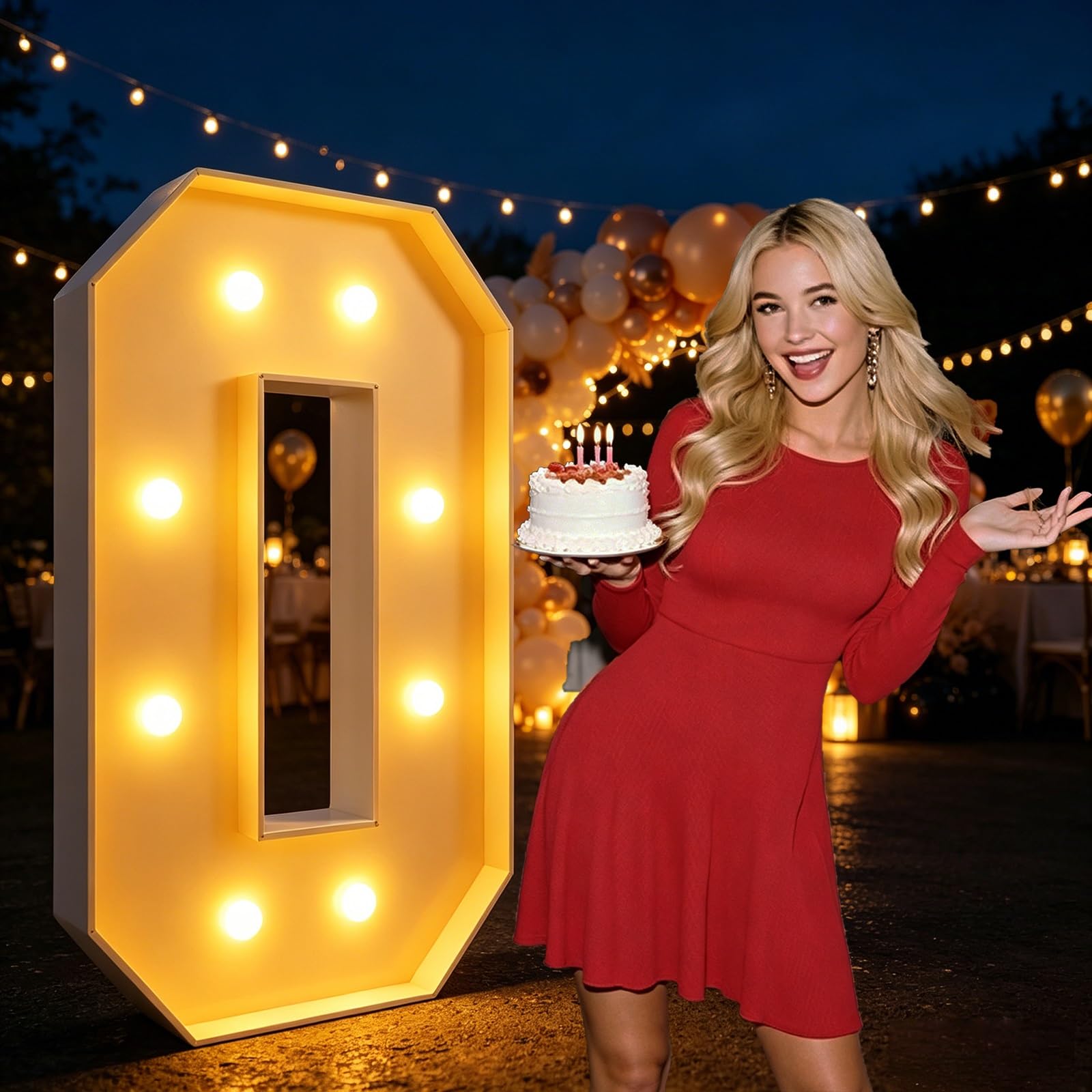 70cm/100cm/120cm Marquee Letters LED Light Up Letter(Number 0,70cm(2.3FT))