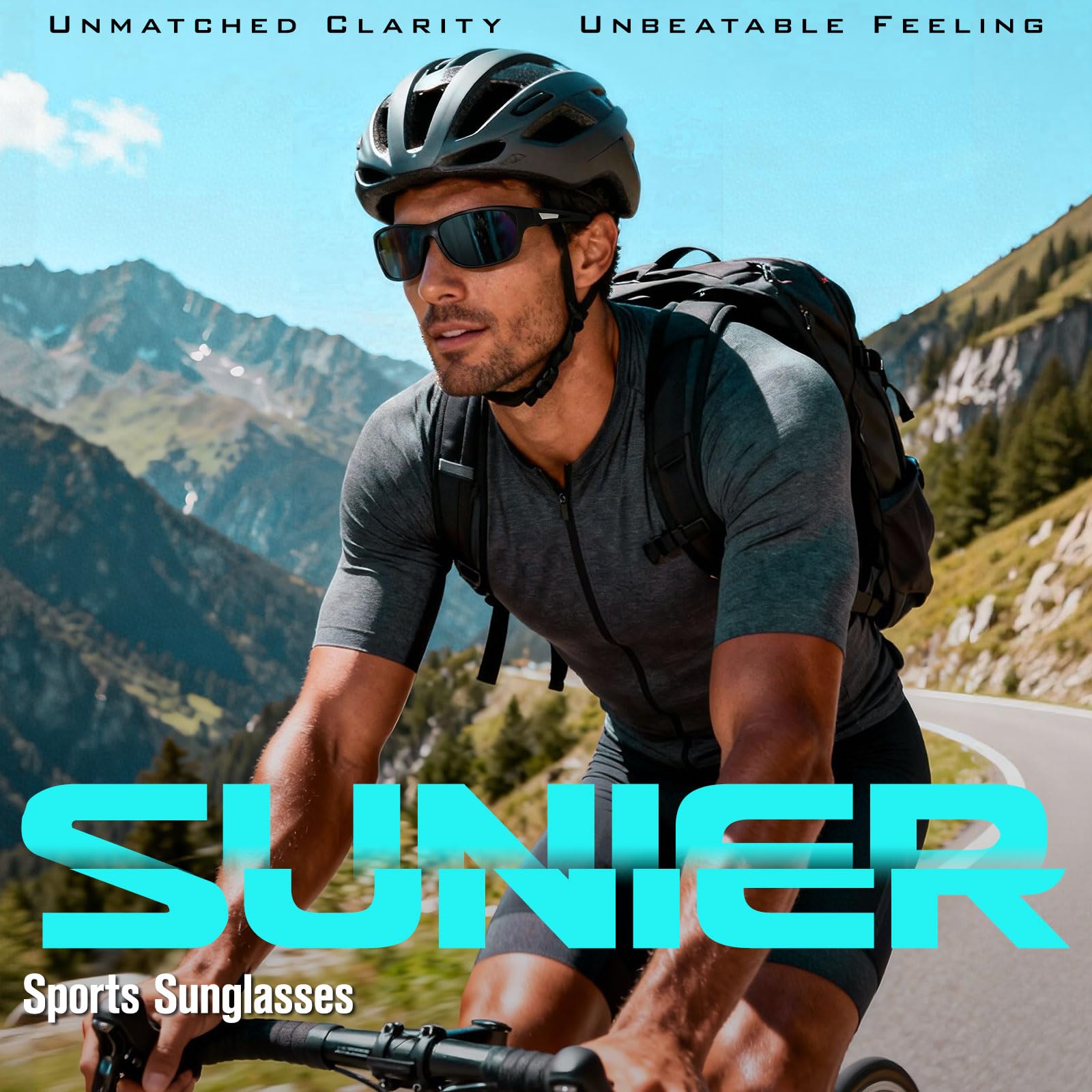 Sunier Gafas de Sol Polarizadas Deportivas Hombre Mujer UV400 Conducción Pesca Ciclismo