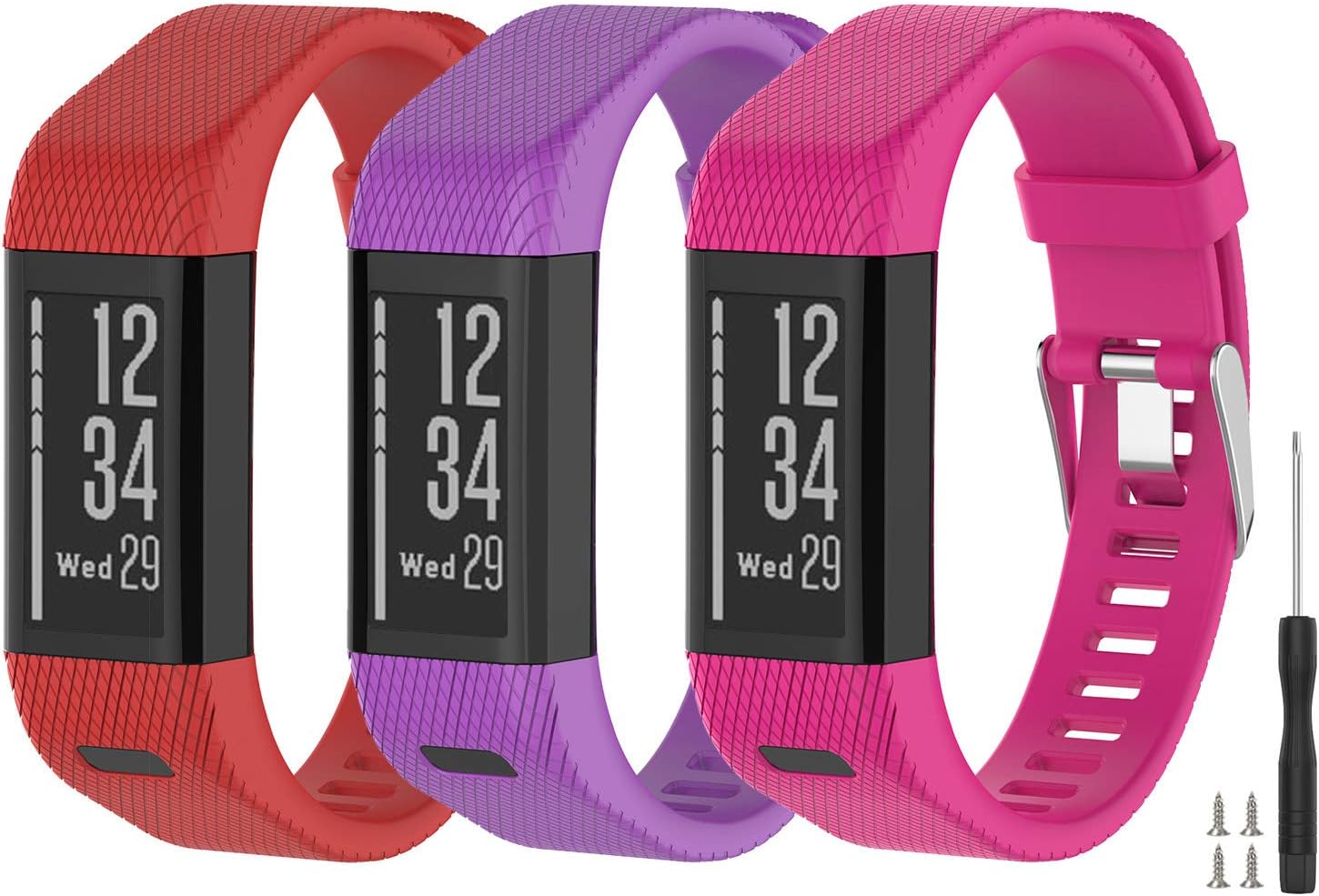 Vozehui Compatible with Garmin Vivosmart HR+ Watch Bands, Soft Silicone Replacement Wristband Accessories, Sport Wristband Strap for Garmin vivosmart HR +