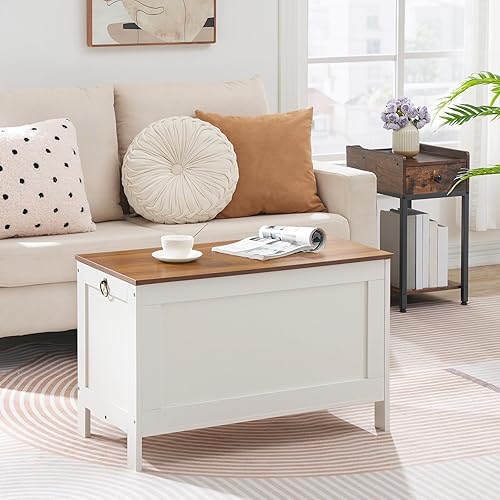 Miniatura 2 de HOOBRO Cofre de almacenamiento, organizador de caja de juguetes retro con bisagra de seguridad, banco de entrada soporta 220 libras, 29.9 x 15.7 x