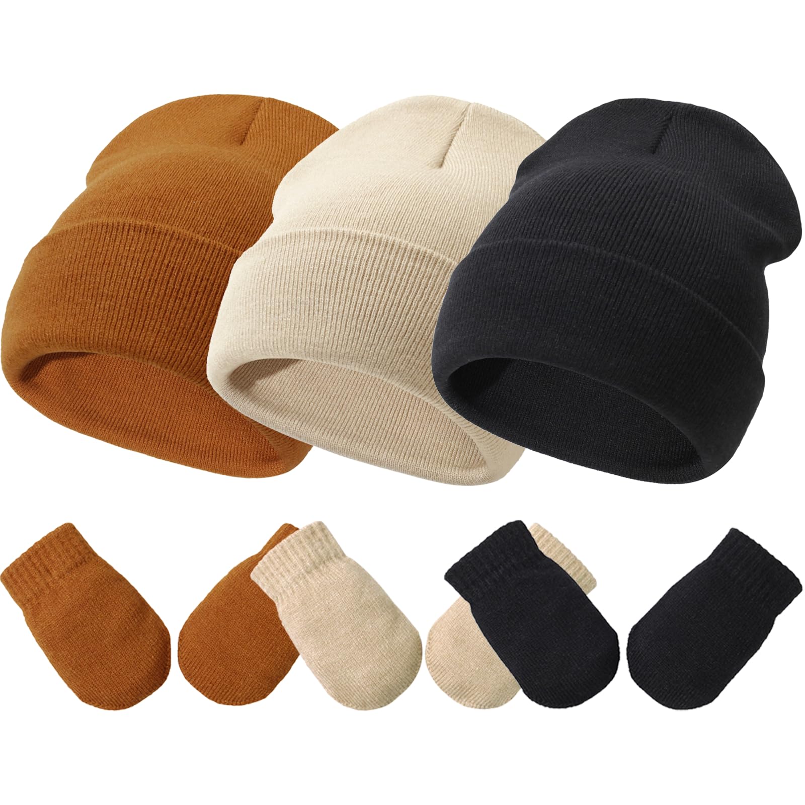 Sea ZaelaBaby Hats and Mittens Set Infant Toddler Beanie Caps Hospital Hat Set Newborn Gloves for Baby Boys Girls