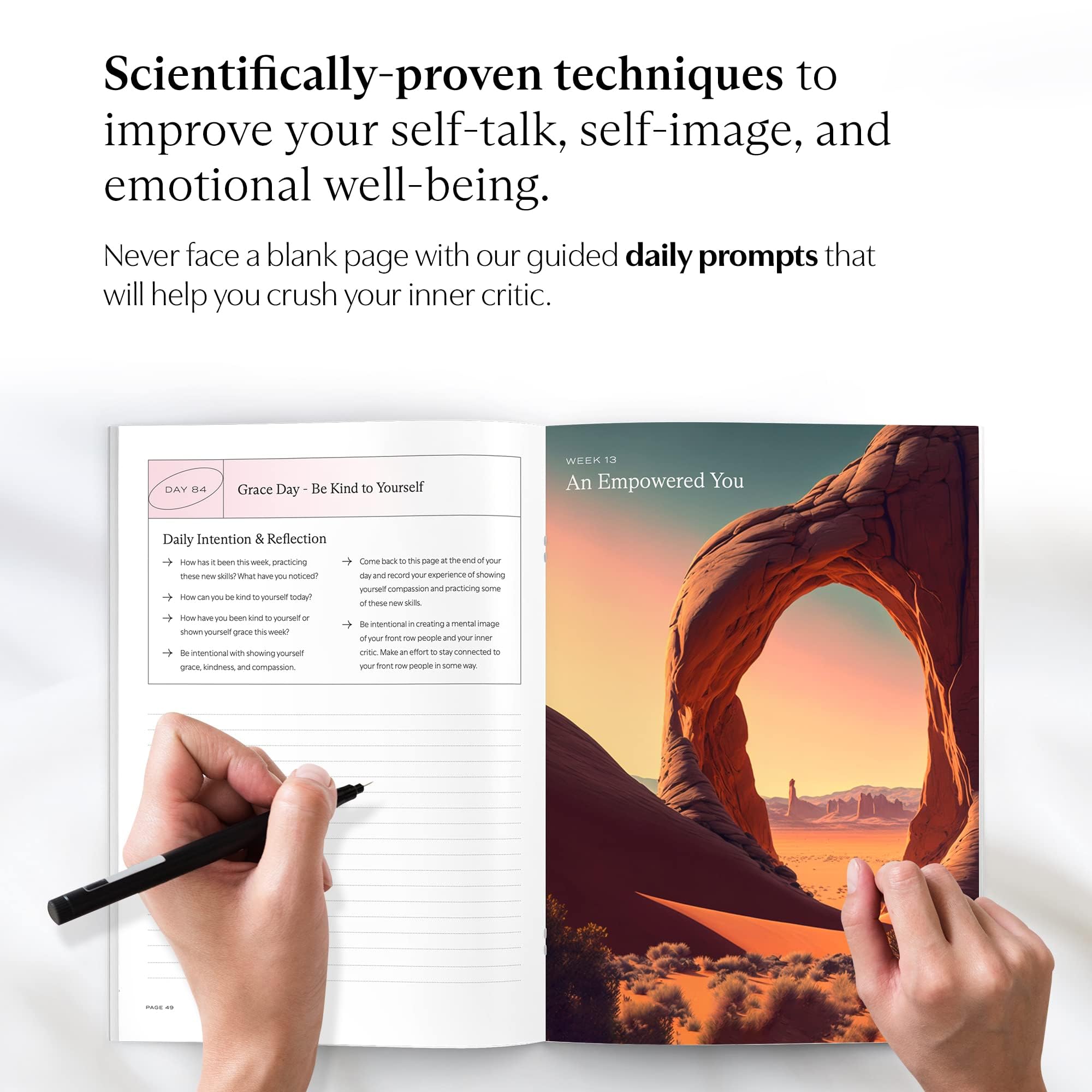 The Self-Talk Journals - Recomendado por terapeutas y respaldado por la ciencia, acaba con el diálogo interno negativo, las inseguridades, el auto-sabotaje y la gente agradable, aumenta la confianza
