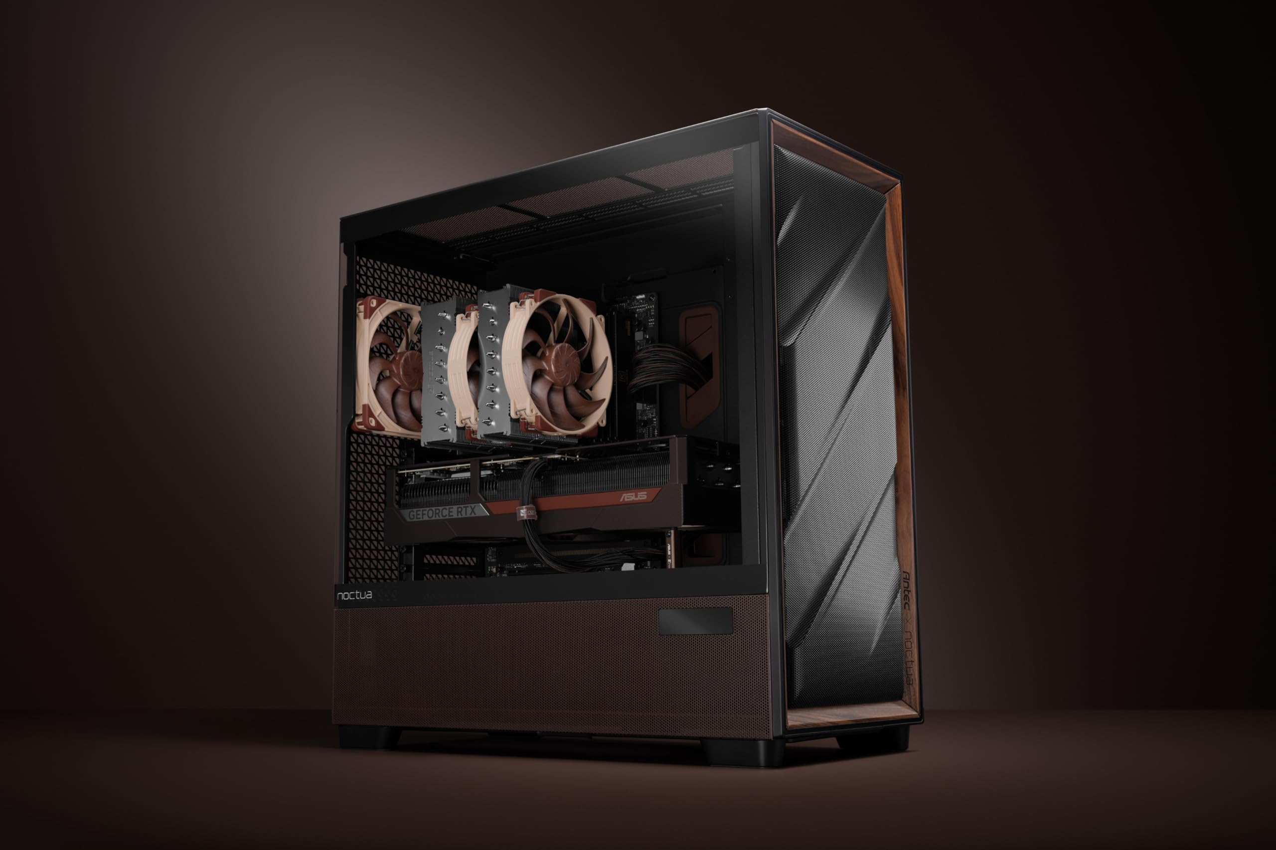 Antec Flux Pro Noctua Edition ultraleises PC-Gehäuse (Schwarz, Braun)