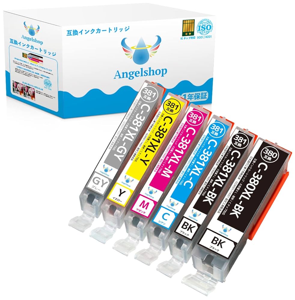 Amazon.co.jp: Angelshop キャノン インク 381 380 6色セット全