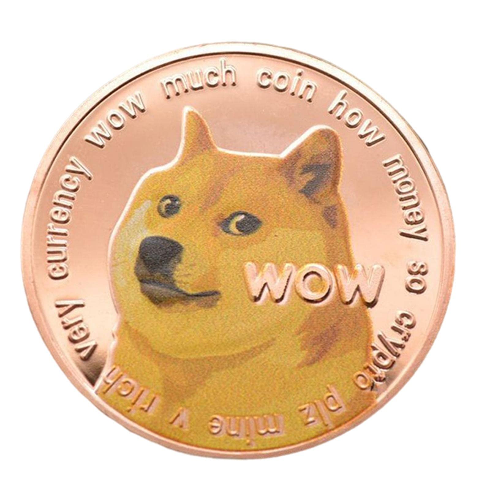 New Type Gold Colored Dogecoin Copper Doge Coin Wow Crypto Currency Coin :  Amazon.in: Jewellery