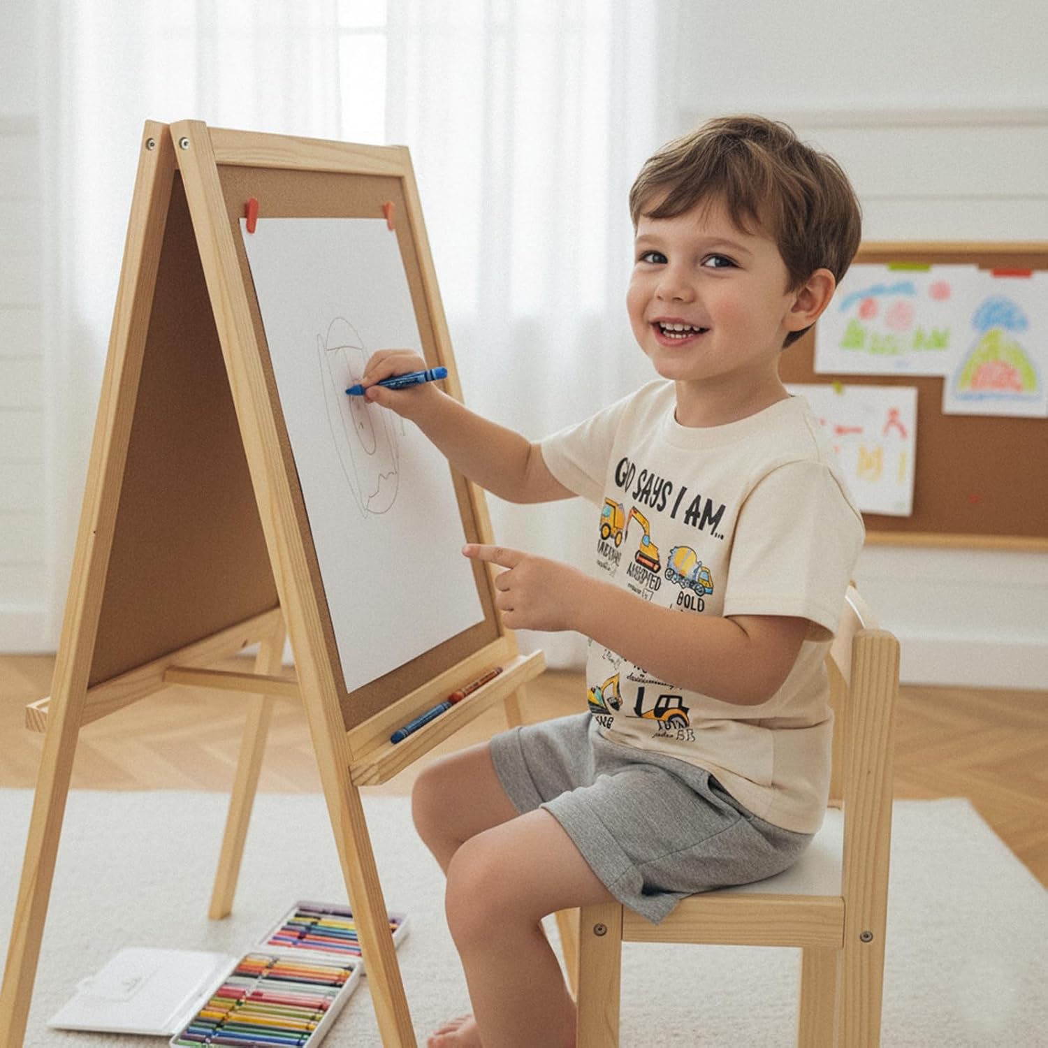 Baby Boy Clothes God Says I am Letter T-shirt Tops Solid Shorts 2PCS Set Toddler Little Boy Summer Tractor Outfits - Image 2