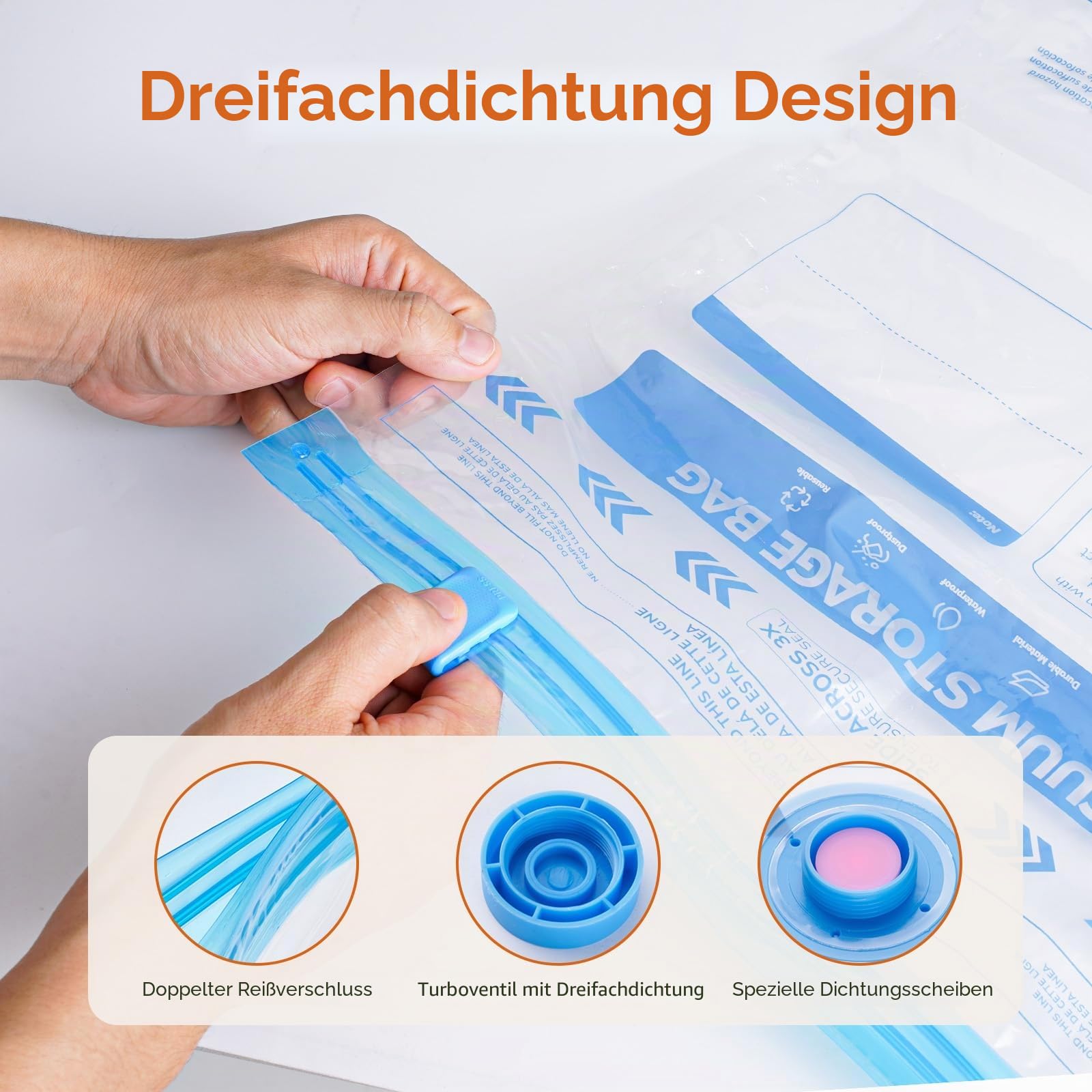 MONVANE Vakuumbeutel für Kleidung mit kabellose elektrischer Pumpe, Vakuum Bags 12 Stück（3*60*80cm + 3*50*70cm + 3*40*60cm + 3*30*50cm)— Vakuumbeutel für Reisen, Bettdecken, Decken, Kissen, Bettwäsche