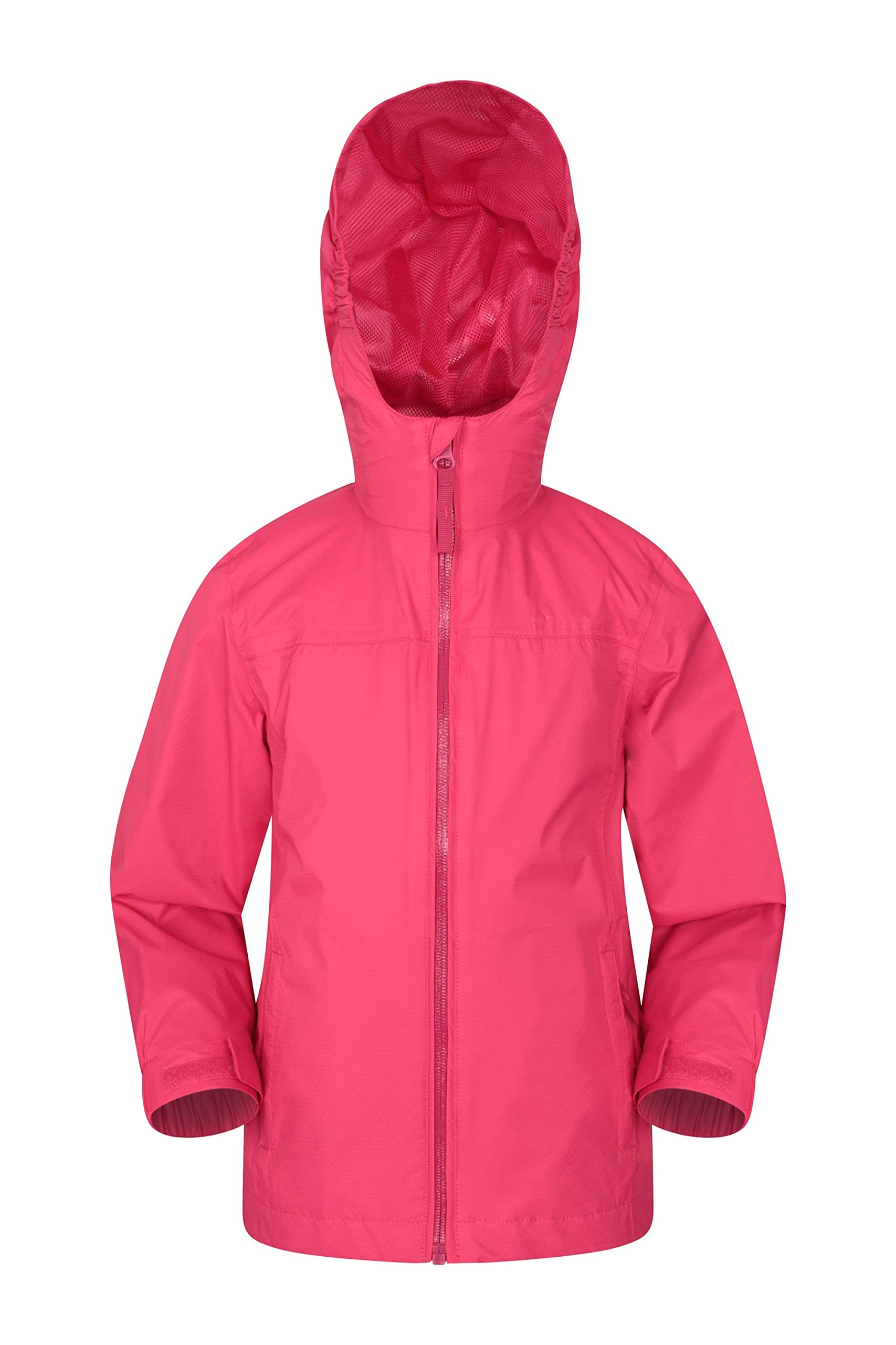 Mountain Warehouse Torrent Kids Waterproof Rain Jacket - Taped Seams Raincoat, Lightweight, Breathable, Girls & Boys Rainwear -For Autumn, Winter, Wet Weather Pink Kids Size 2-3 Years