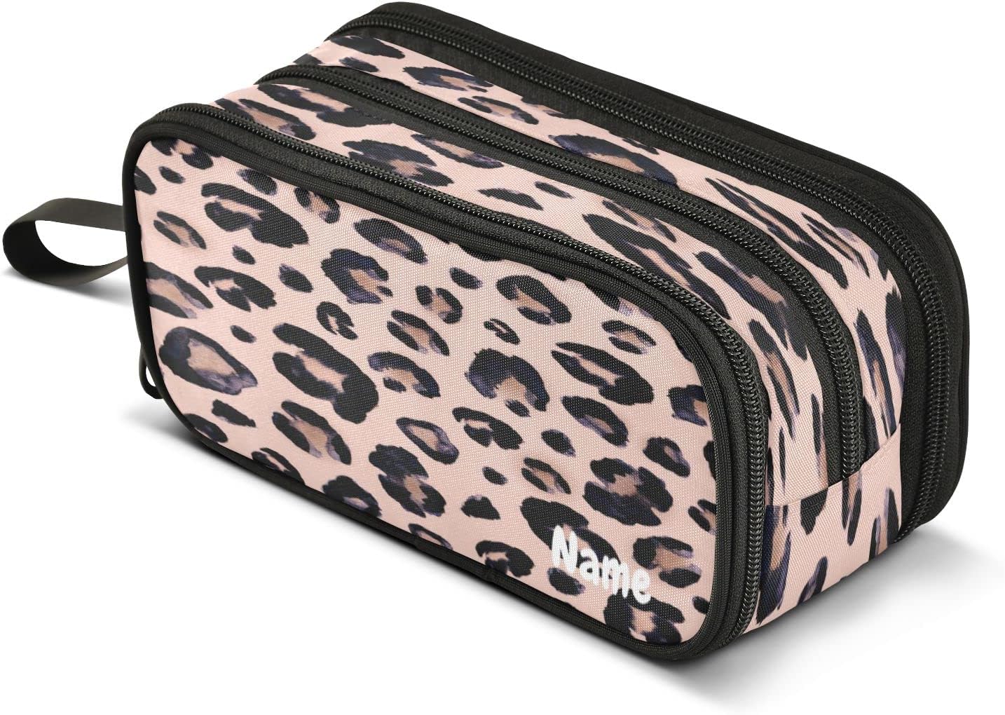 Custom Pencil Case Leopard Print Pencil Case 3 Compartment