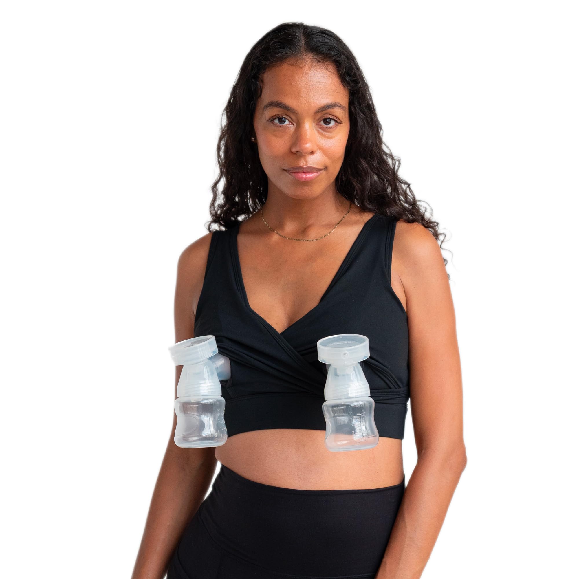 Everyday Luxe Nursing & Hands-Free Pumping Bra - Nursing and Pumping Bra Fits All Standard Pump Flanges and Wearable Pumps