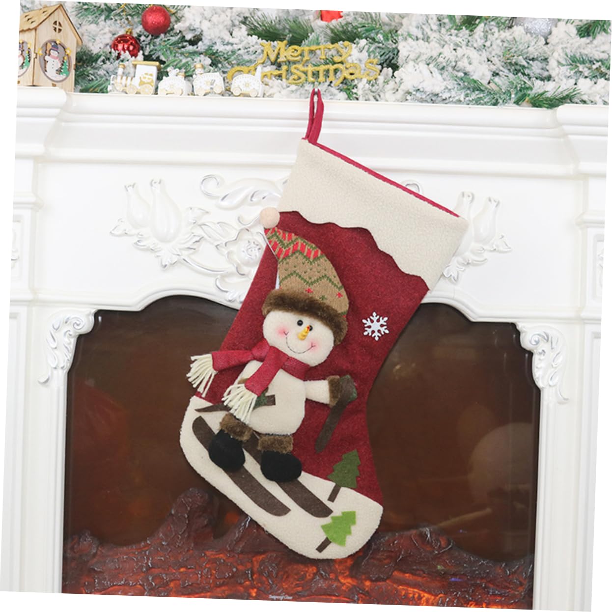 TOPBATHY 3stücke Weihnachtsstrümpfe mit Weihnachtsgeschenksocken Weihnachtsgeschenktüten Weihnachtssüßigkeitenstrümpfe und Weihnachtsgeschenksockentüte als Dekoration für Zufälliger Stil