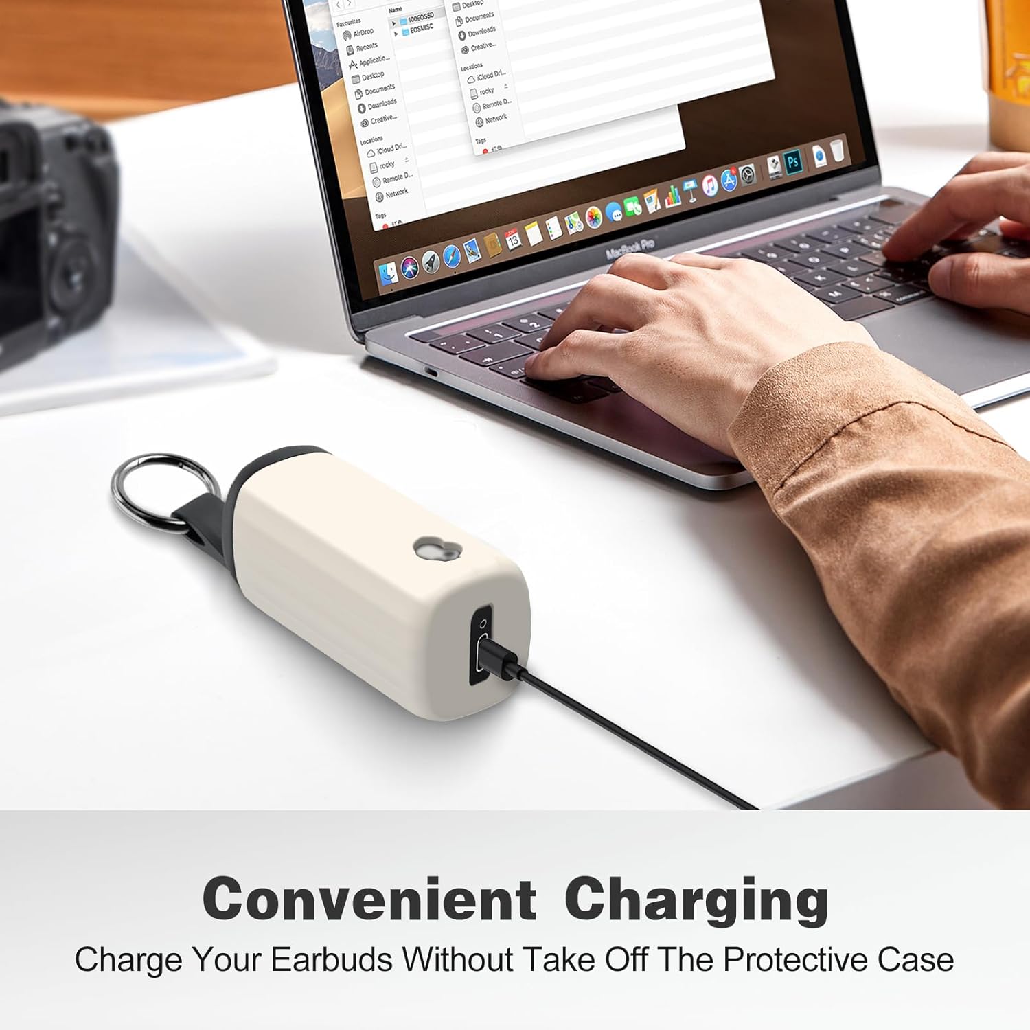 for Skullcandy Method 360 ANC Case Cover, Soft Silicone Protective Earbuds Case, Only Compatible with Skullcandy Method 360 ANC with Cleaner Kit Accessories Set(Off-White) - Image 4