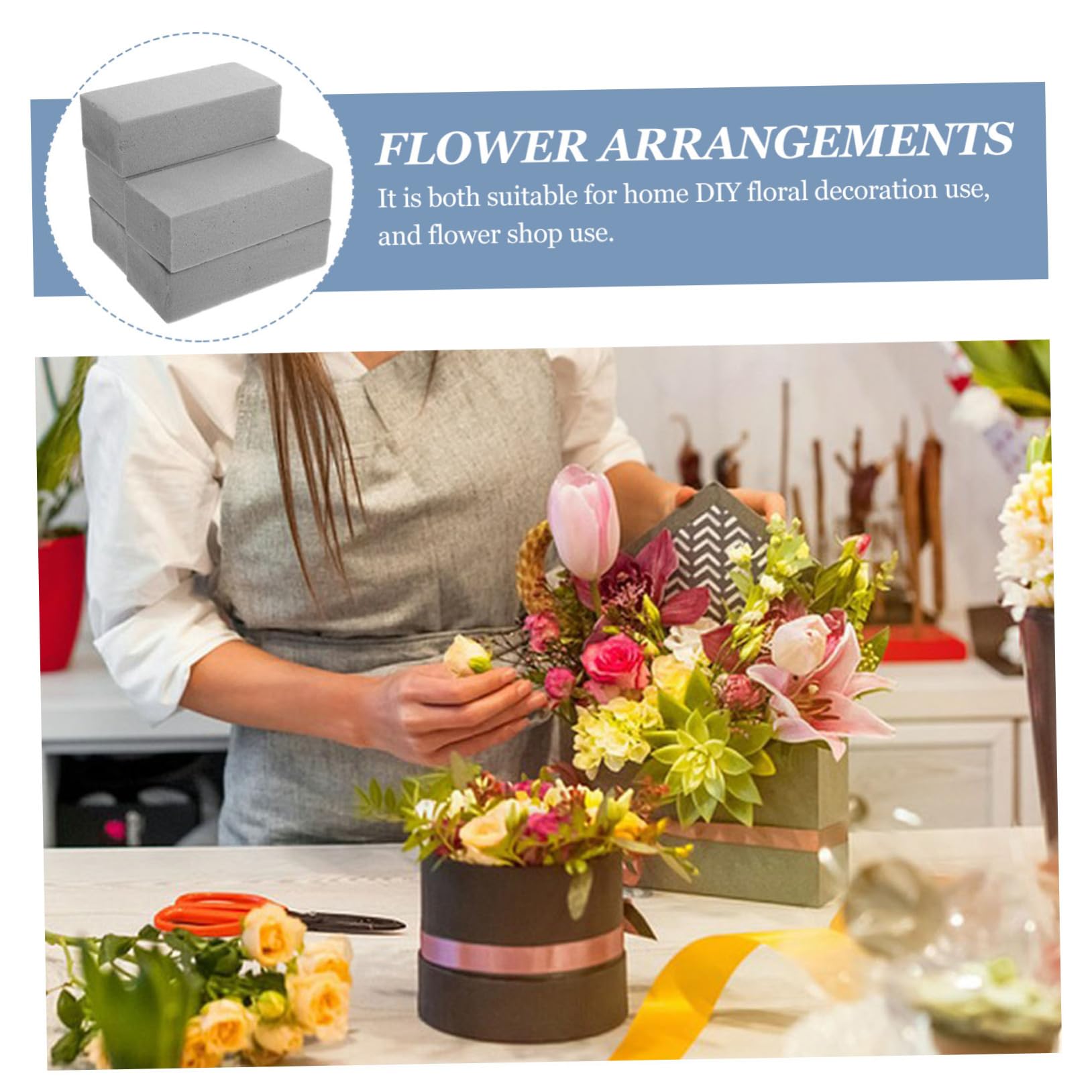 DOITOOL 10 Piezas de Barro de Flores Rectangular, Base Floral de Jardín y Arreglos