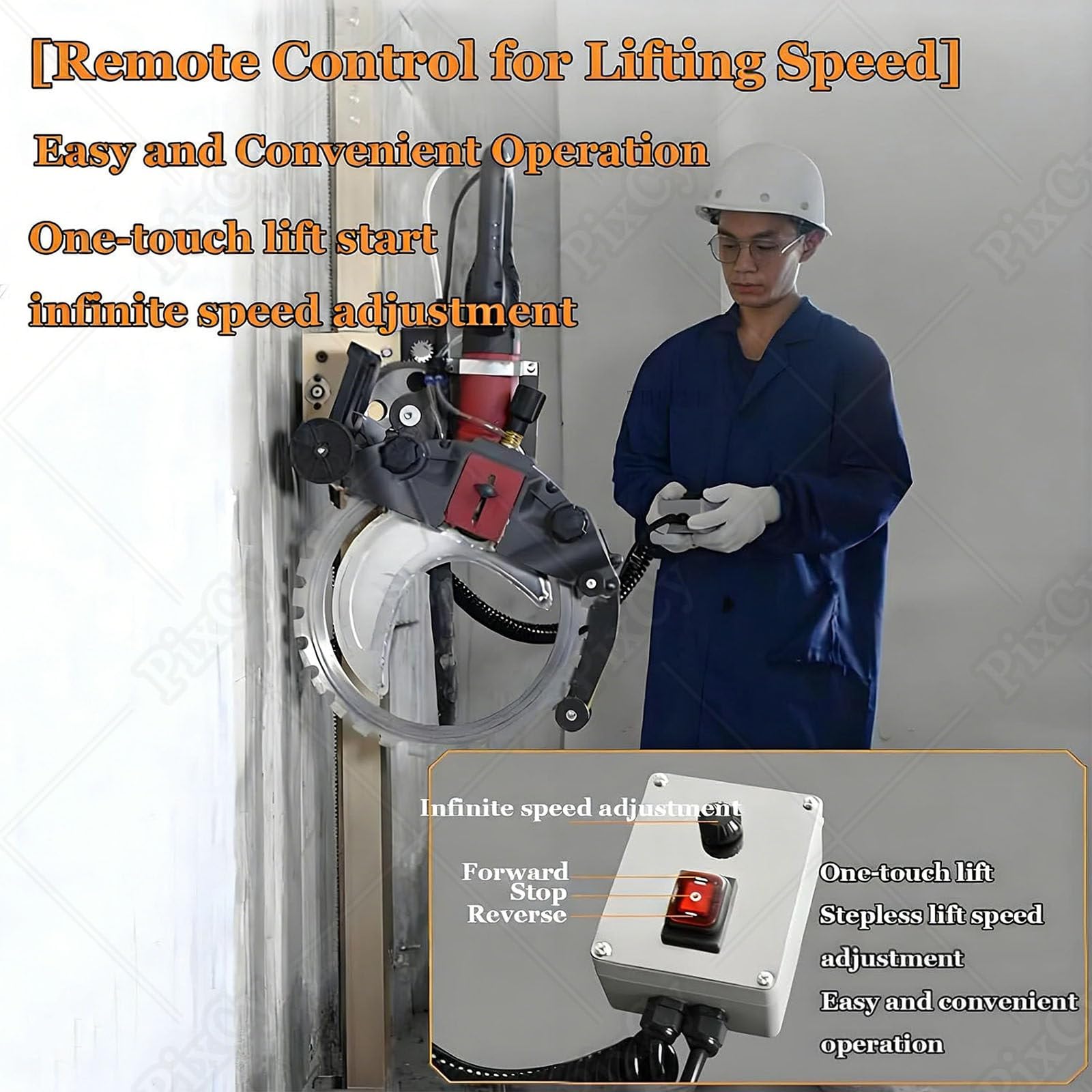 Sierra cortadora eléctrica de hormigón, máquina de corte de pared industrial totalmente automática con guía de riel lineal y balancín giratorio para hormigón, piedra y ladrillo