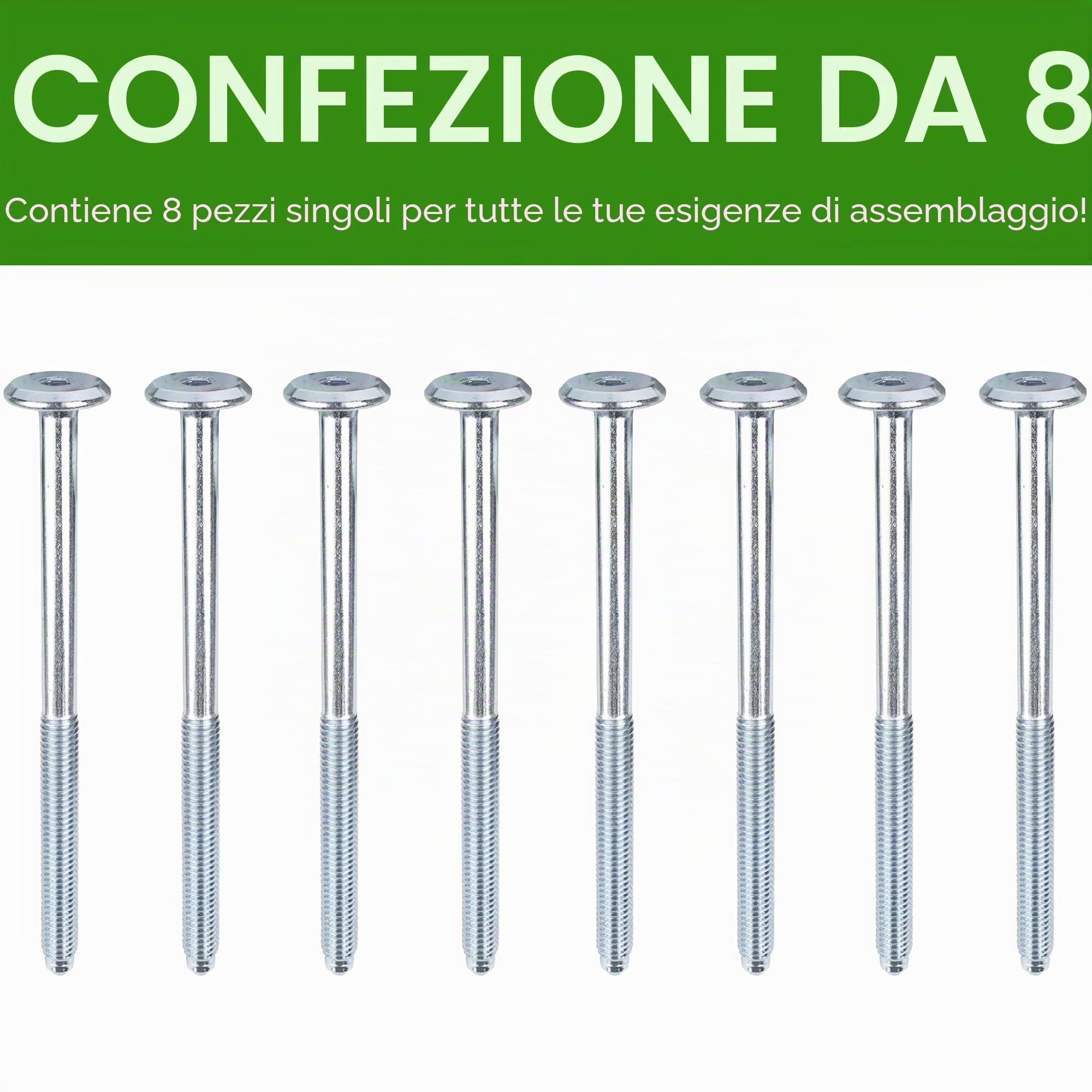 Spare Hardware Parts Telaio del letto, telaio per divano letto, vite lunga per tavolo Gateleg (ricambio per parte IKEA #105330) (confezione da 8)
