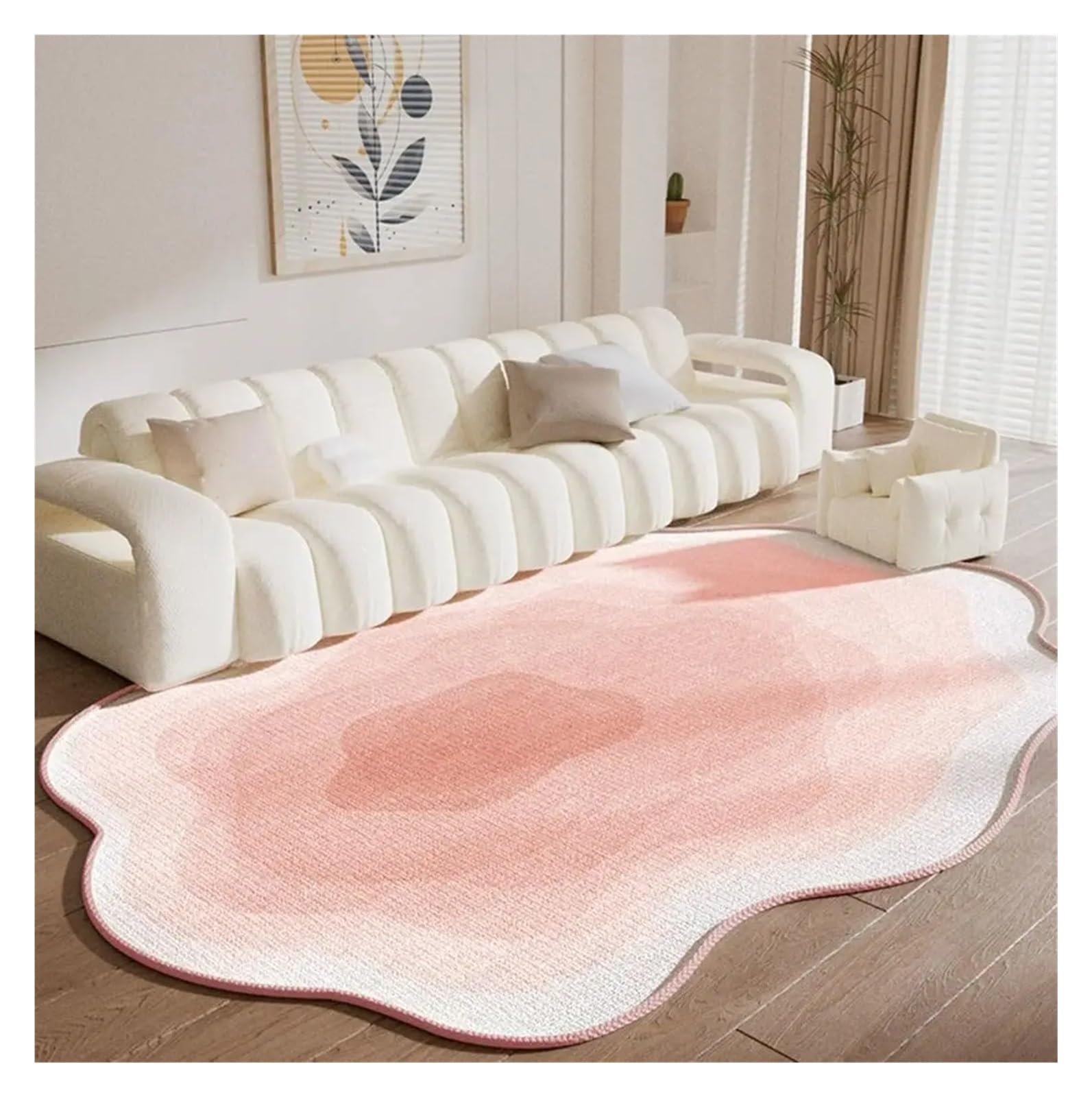 Tapis salon minimaliste irrégulier chambre salle à manger antidérapant 160x230cm