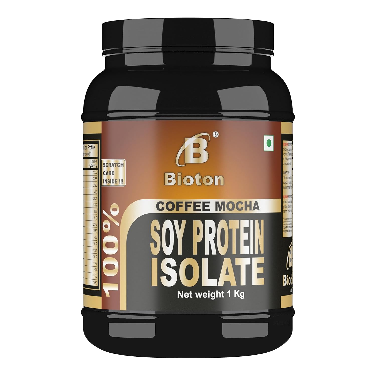 Bioton 100 Soy Protein Isolate (Vegan Protein) 1 Kg Coffee Mocha