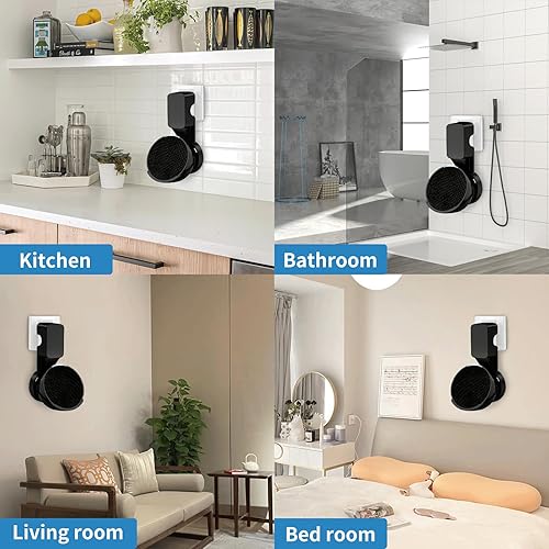 Miniatura 7 de Wall Mount Holder for Echo Pop, Outlet Hanger Stand for Echo Pop, Built-in Cable Management, Black