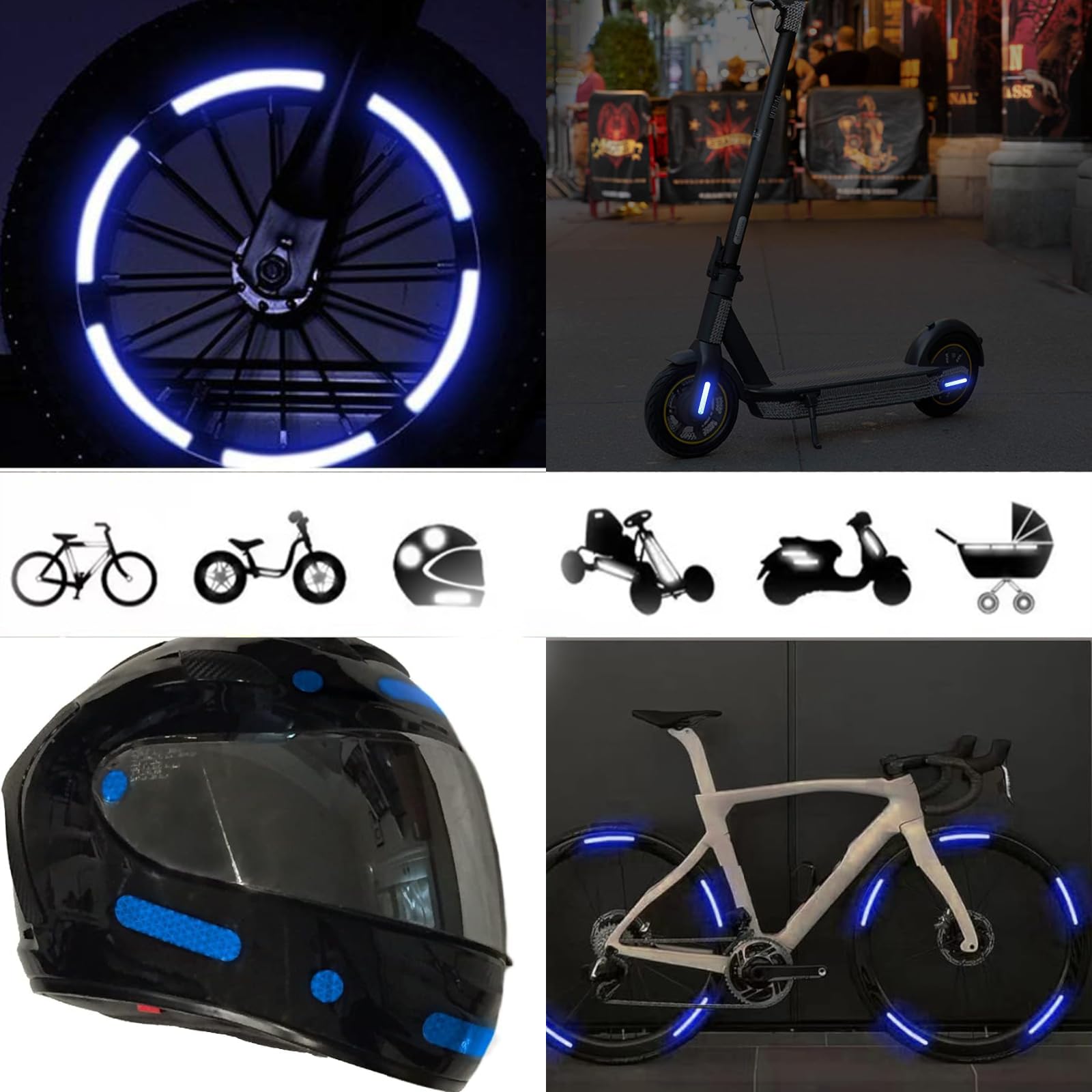 CHDZSW 42 Stück Fahrrad Reflektoren Aufkleber Set, Fahrrad Felgen