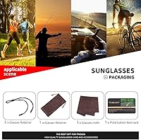 Vista 15 de Gafas de sol deportivas polarizadas para hombres, ciclismo, conducción, pesca, protección UV400 Marco negro mate A2/lente gris