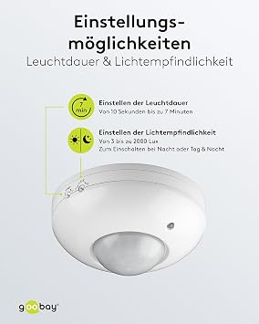 Goobay Infrared motion sensor surface mount LED ready for indoor use only