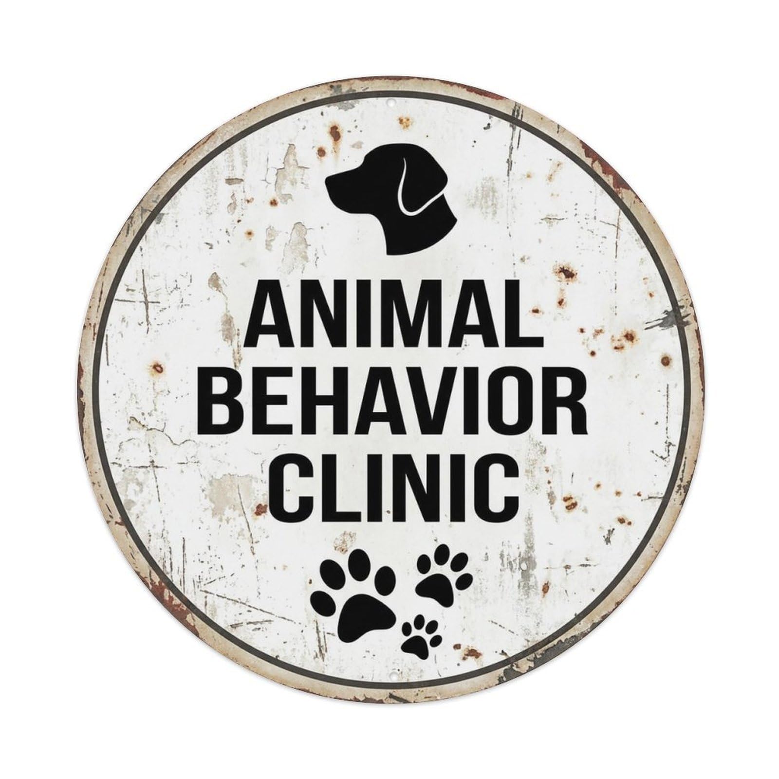 Vintage Animal Behavior Clinic Decor Metal Tin Sign