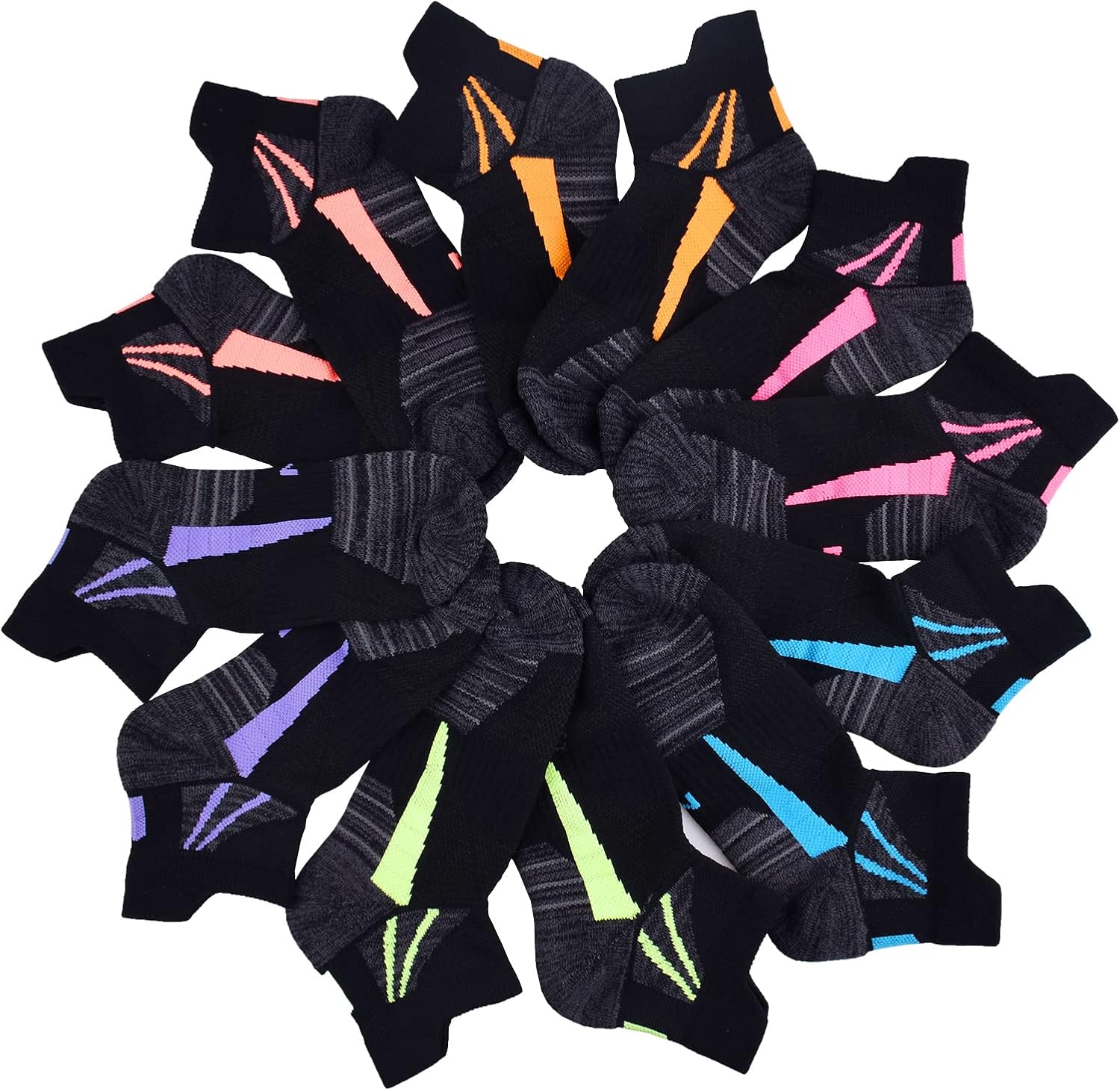 J.WMEET Womens Ankle Socks Athletic Cushioned Breathable Performance Sport Tab Cotton Quarter Women's Running Socks 6 Pack - Image 5