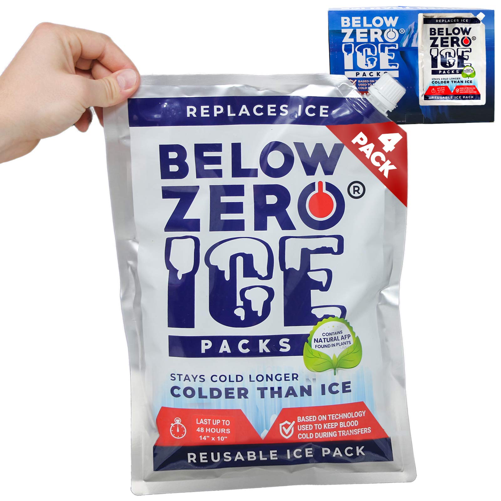 Below Zero Jumbo Size Reusable Ice Packs for Large Coolers and Lunch